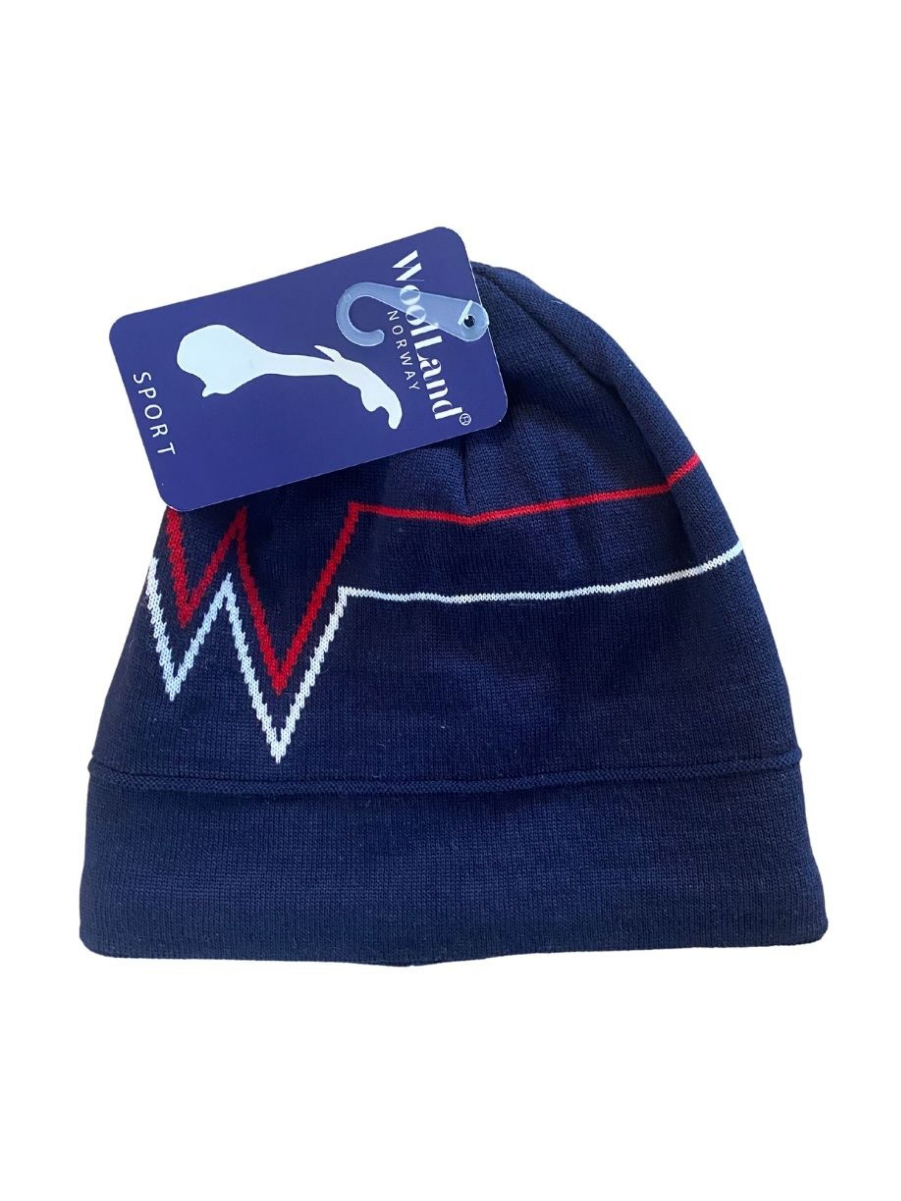 Hallingskarvet strikket ull-lue Blue Ink