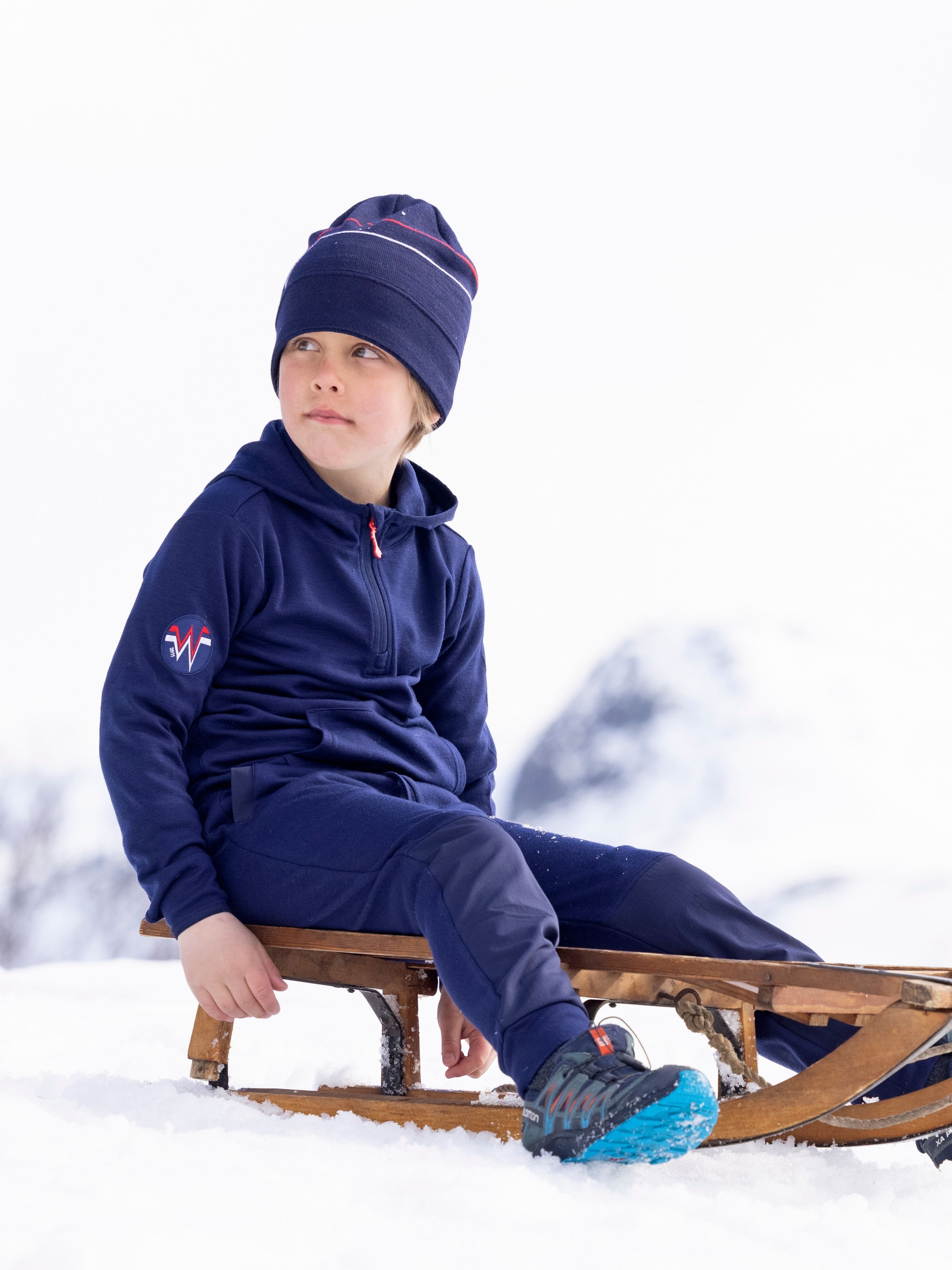 Hallingskarvet strikket ull-lue Blue Ink