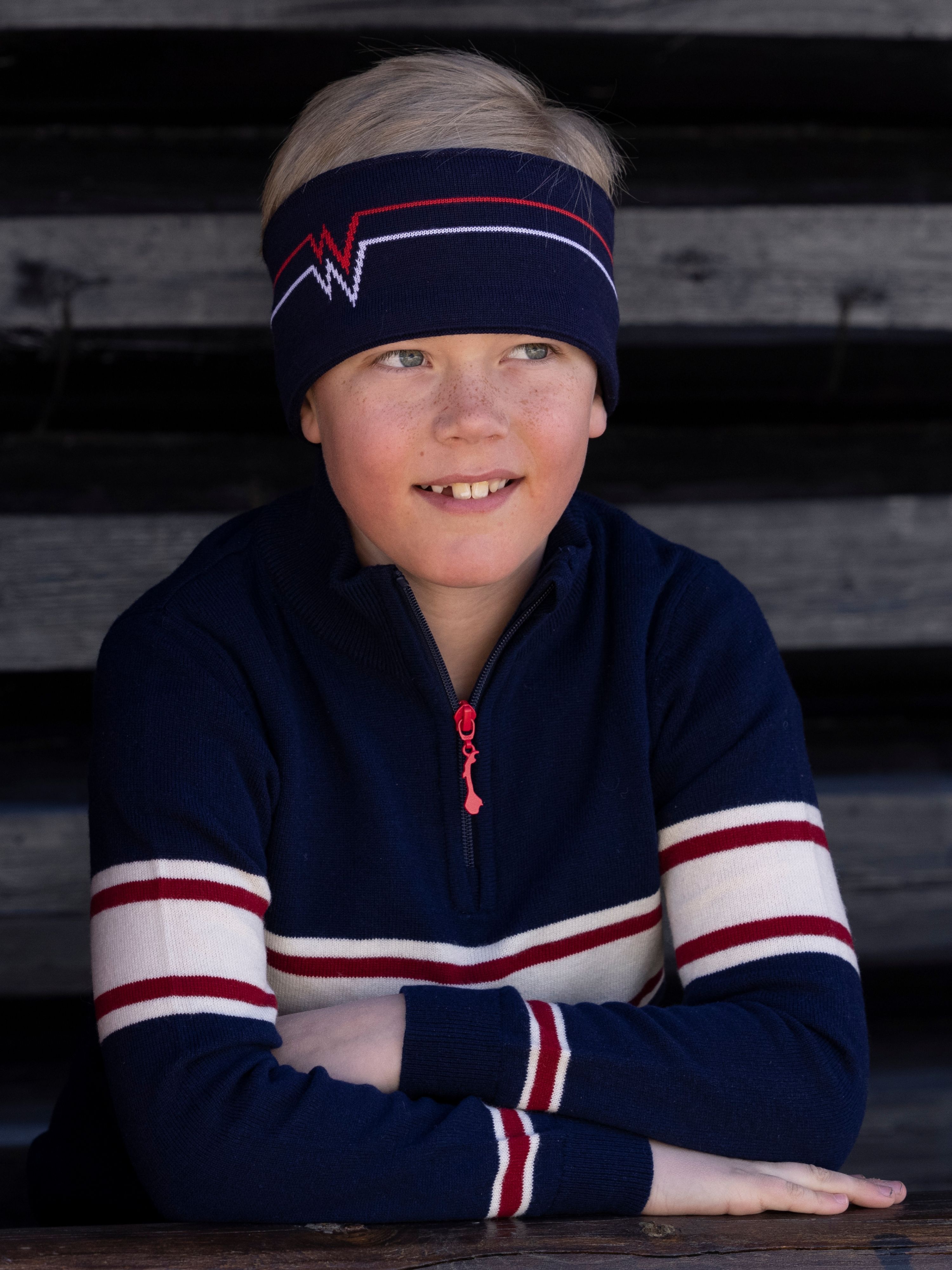 Juvass strikket pannebånd Blue Ink