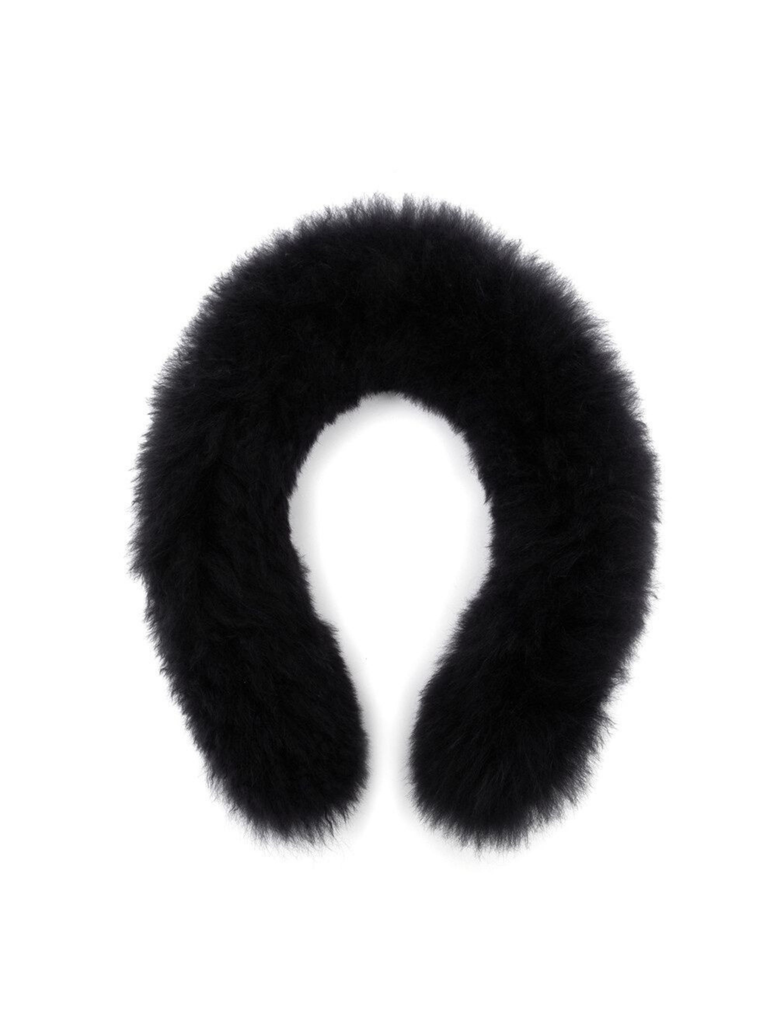 Pelskrage til ytterjakke Black