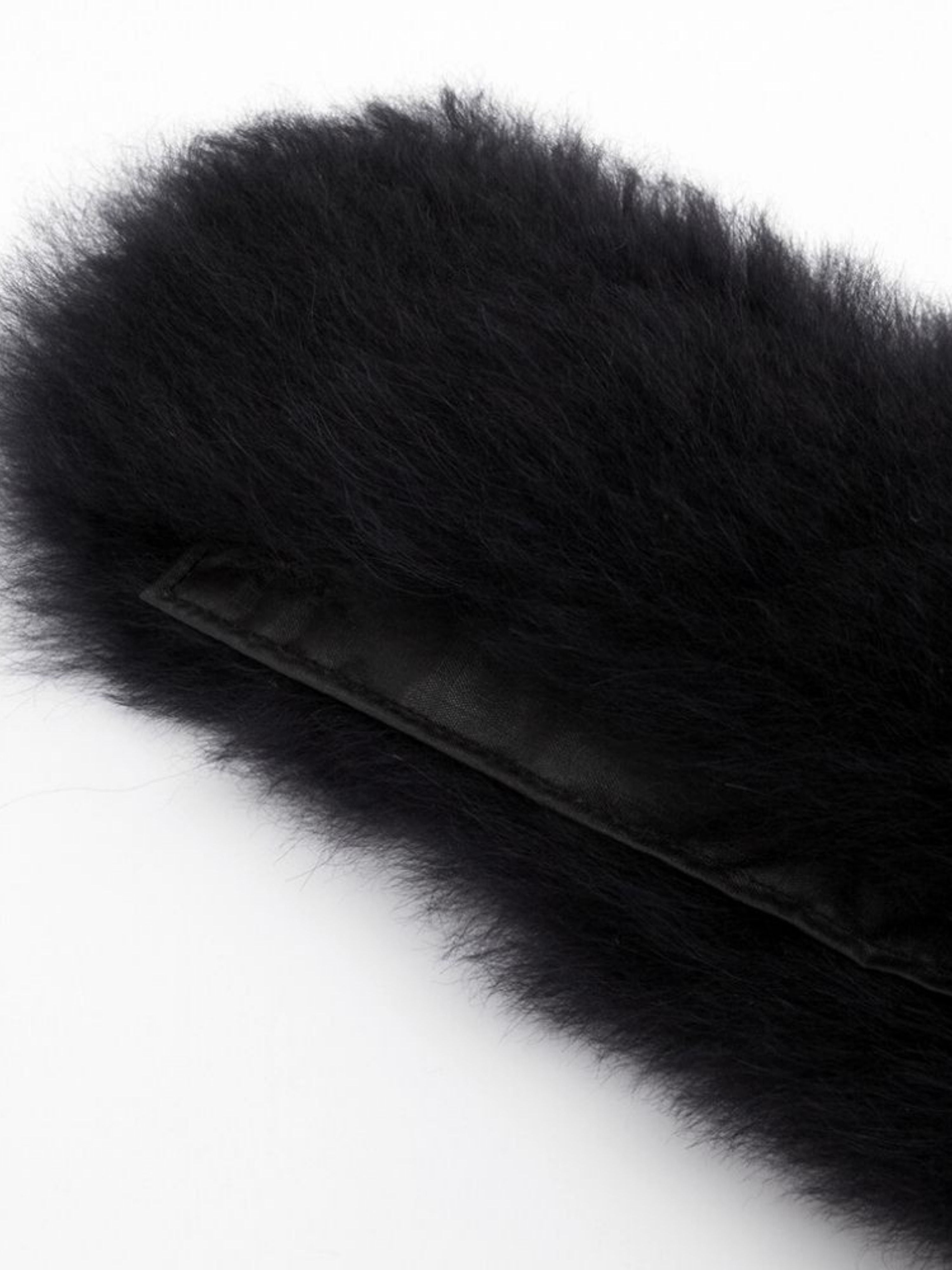 Pelskrage til ytterjakke Black