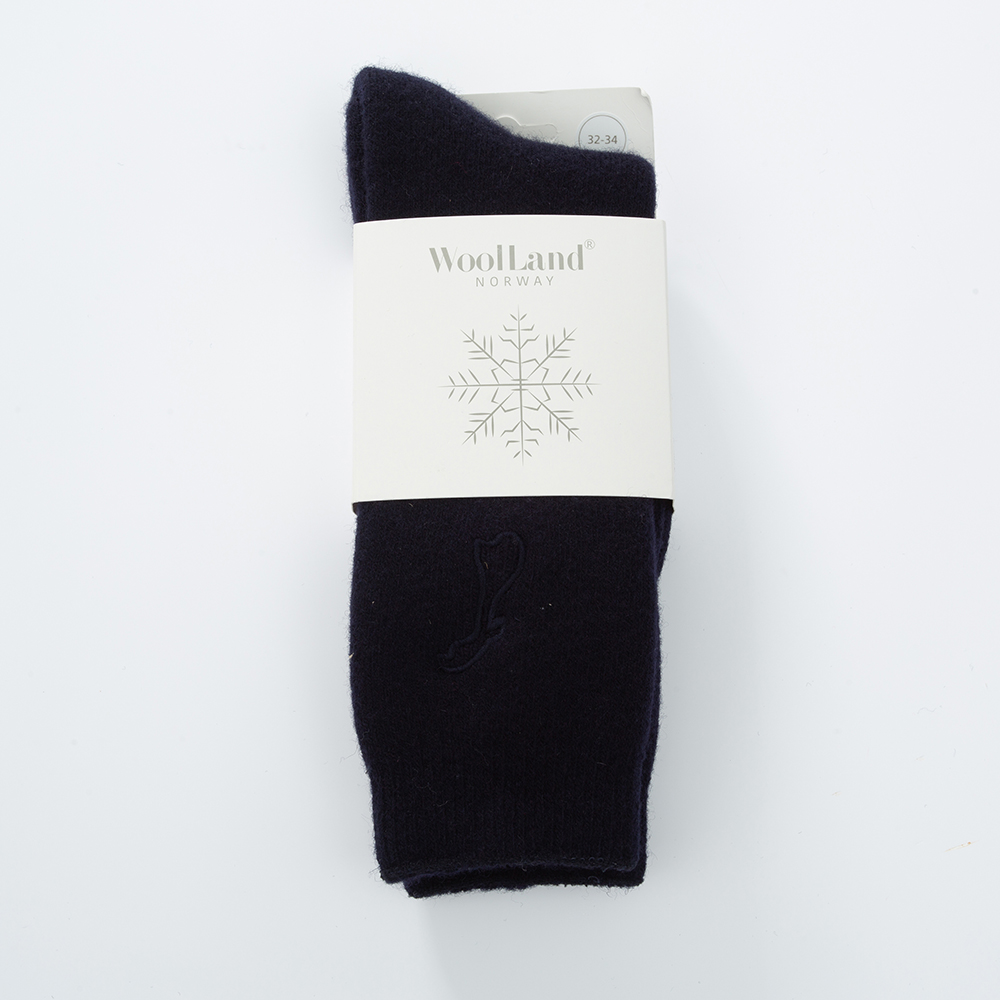 Uvdal Tykke Frotté Ullsokker Blue Ink