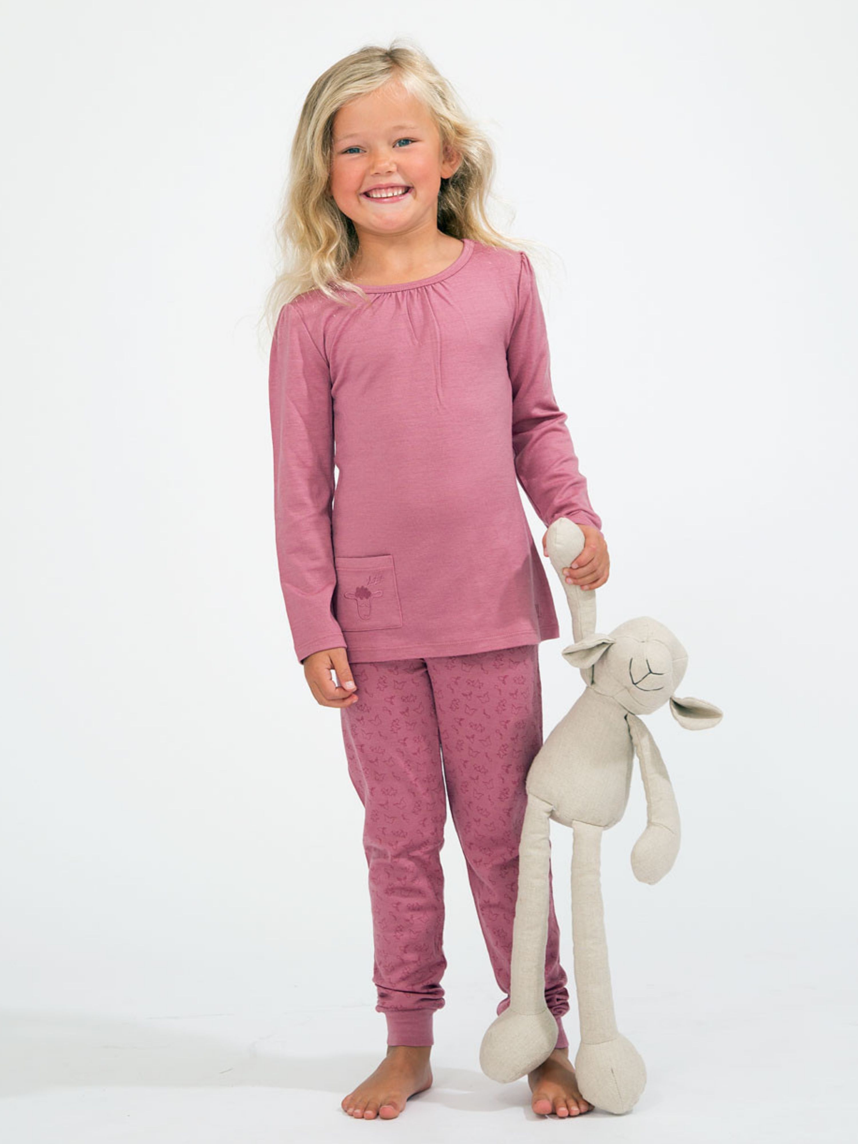 Drøbak Ullpysjamas Sett Berry Shake