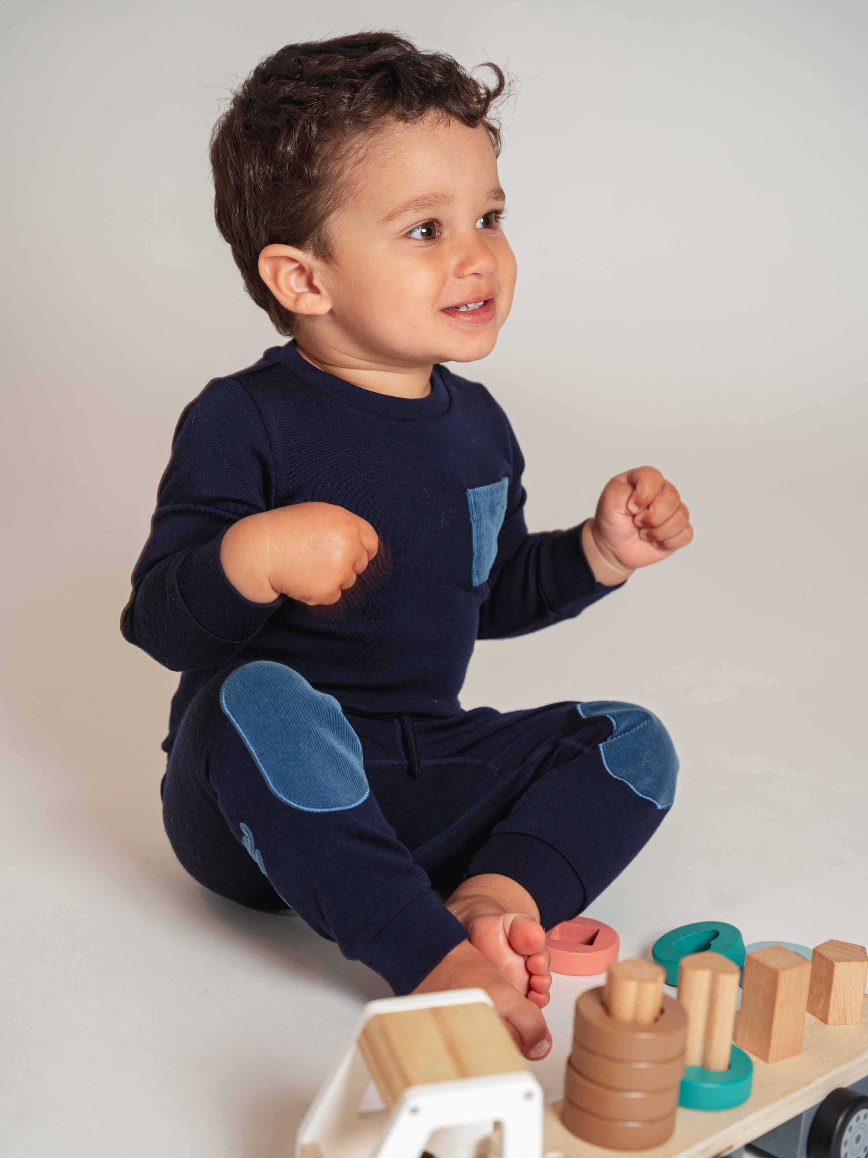 Bergen Merino Ullbody 0-3 år Blue Ink