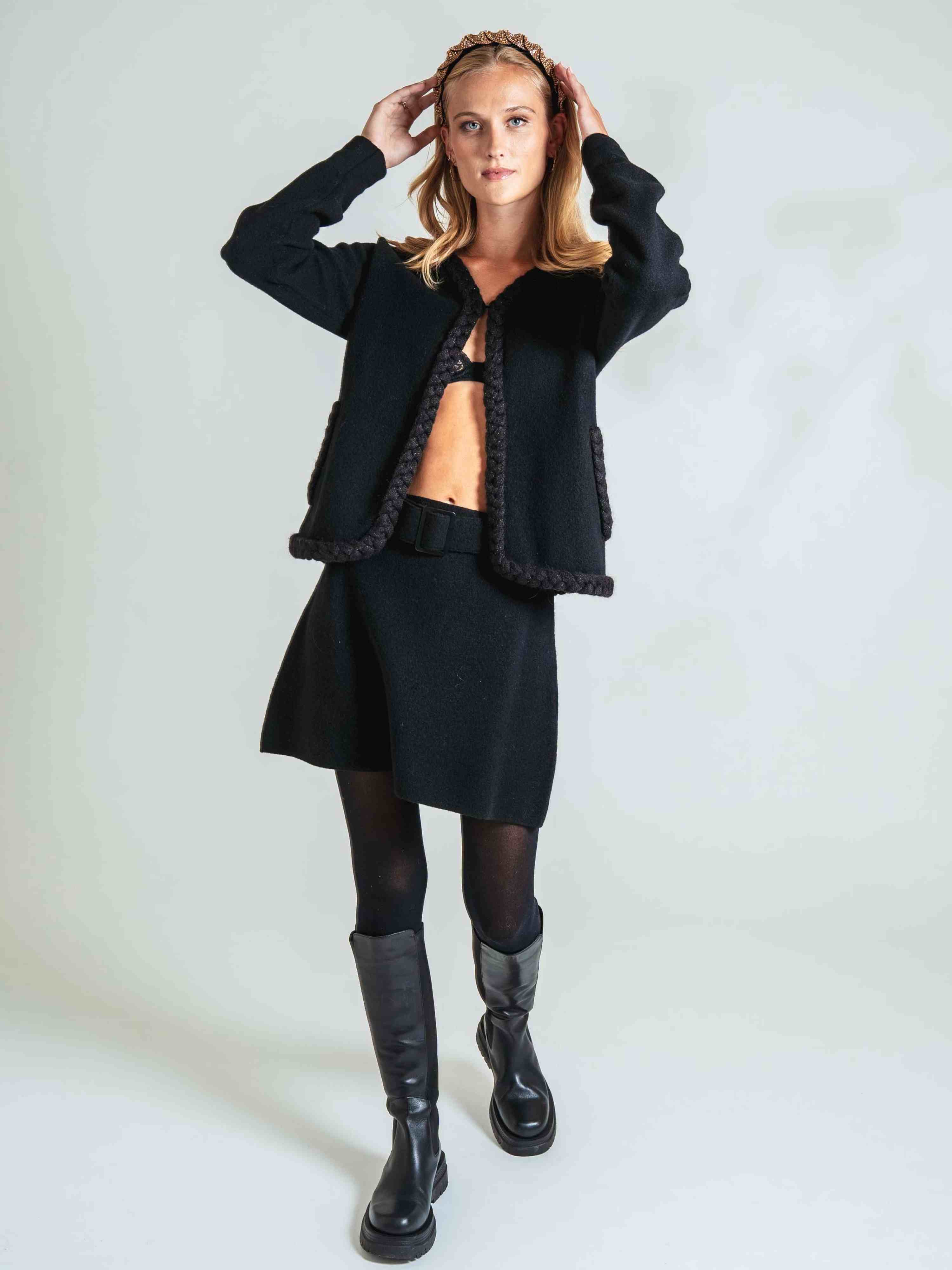 Trolltunga Bouclé Skjørt  Black