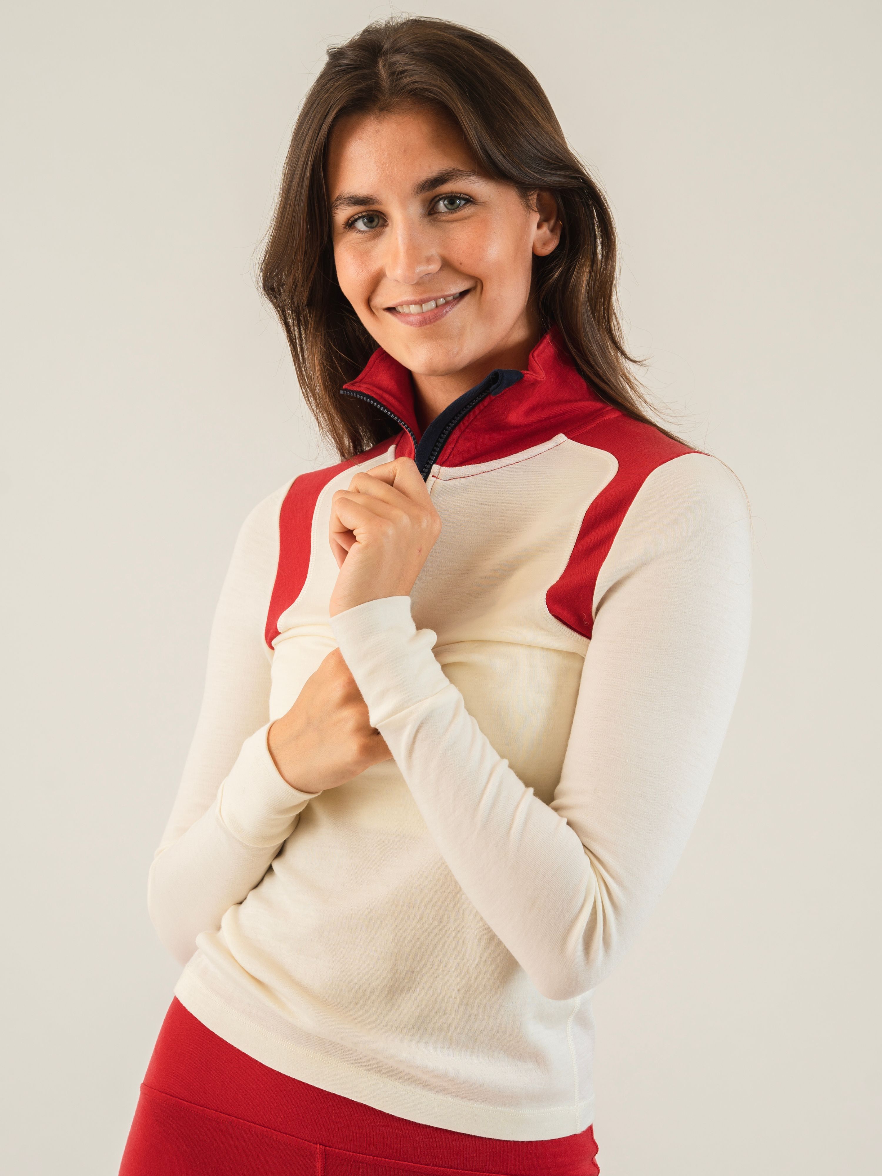 Gausta Merino Half-zip Ullgenser Snow White