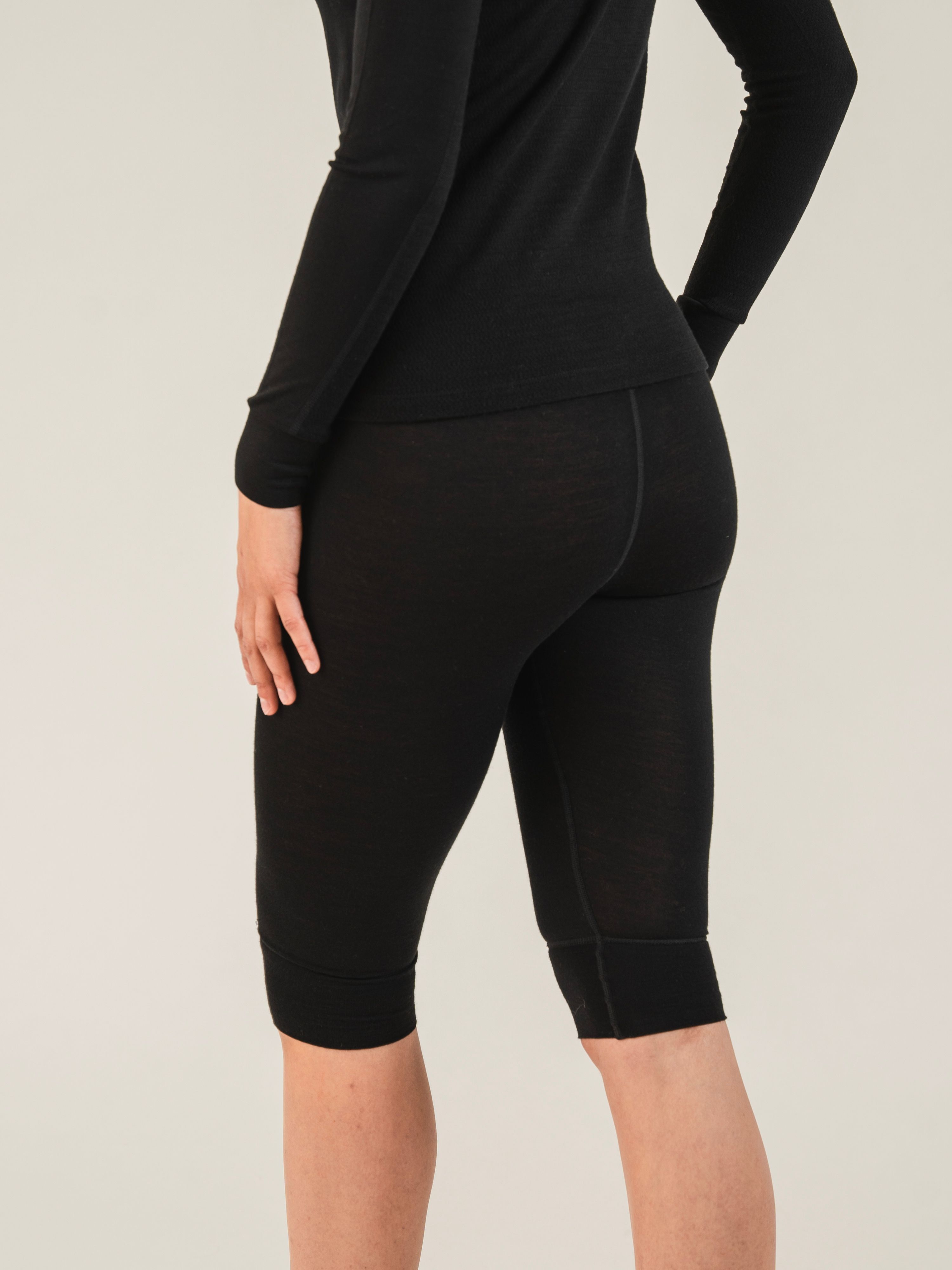 Rena Merino 3/4 Ullstilongs Black