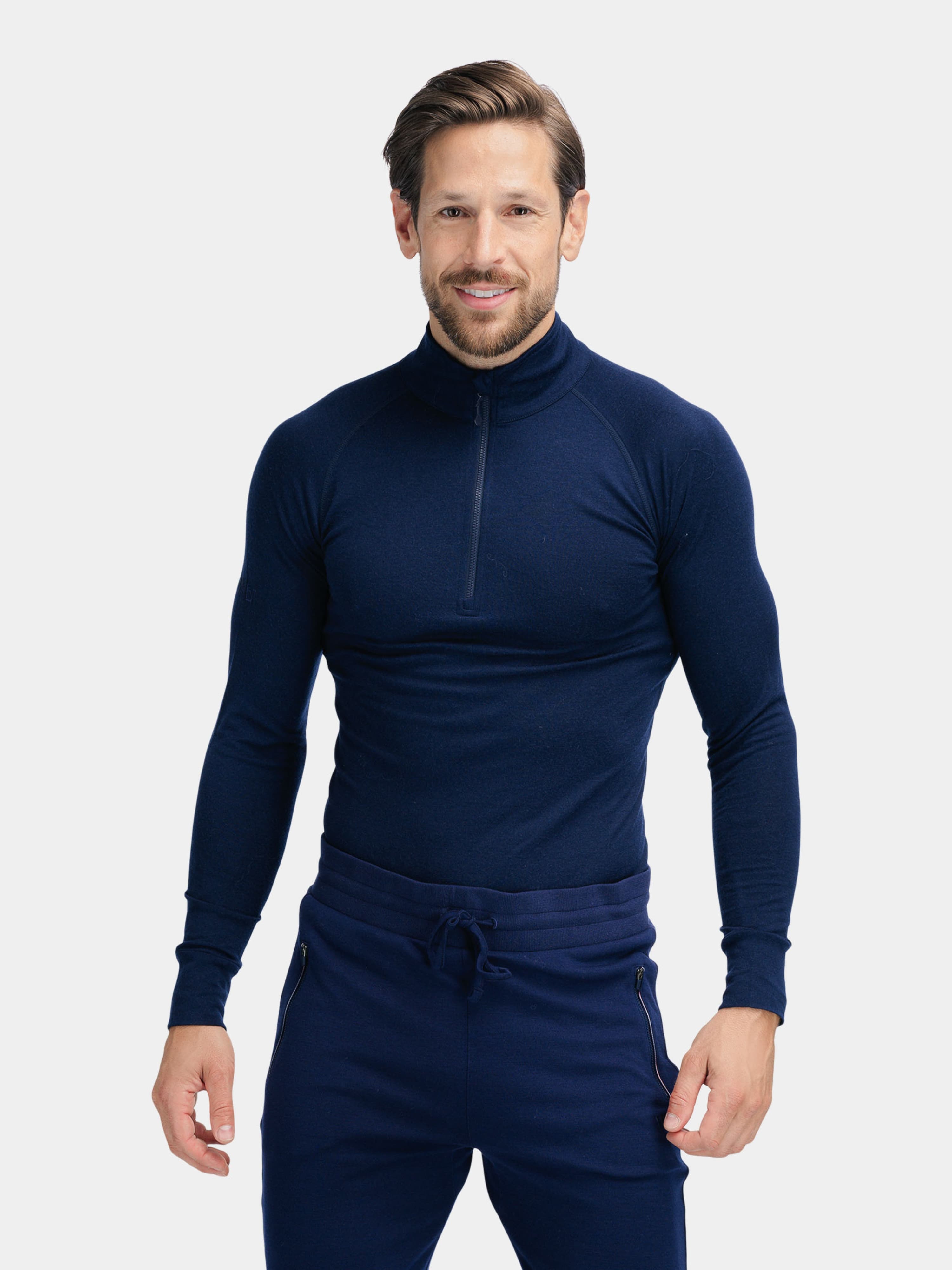 Rena Merino Half-zip Ulltrøye Blue Ink