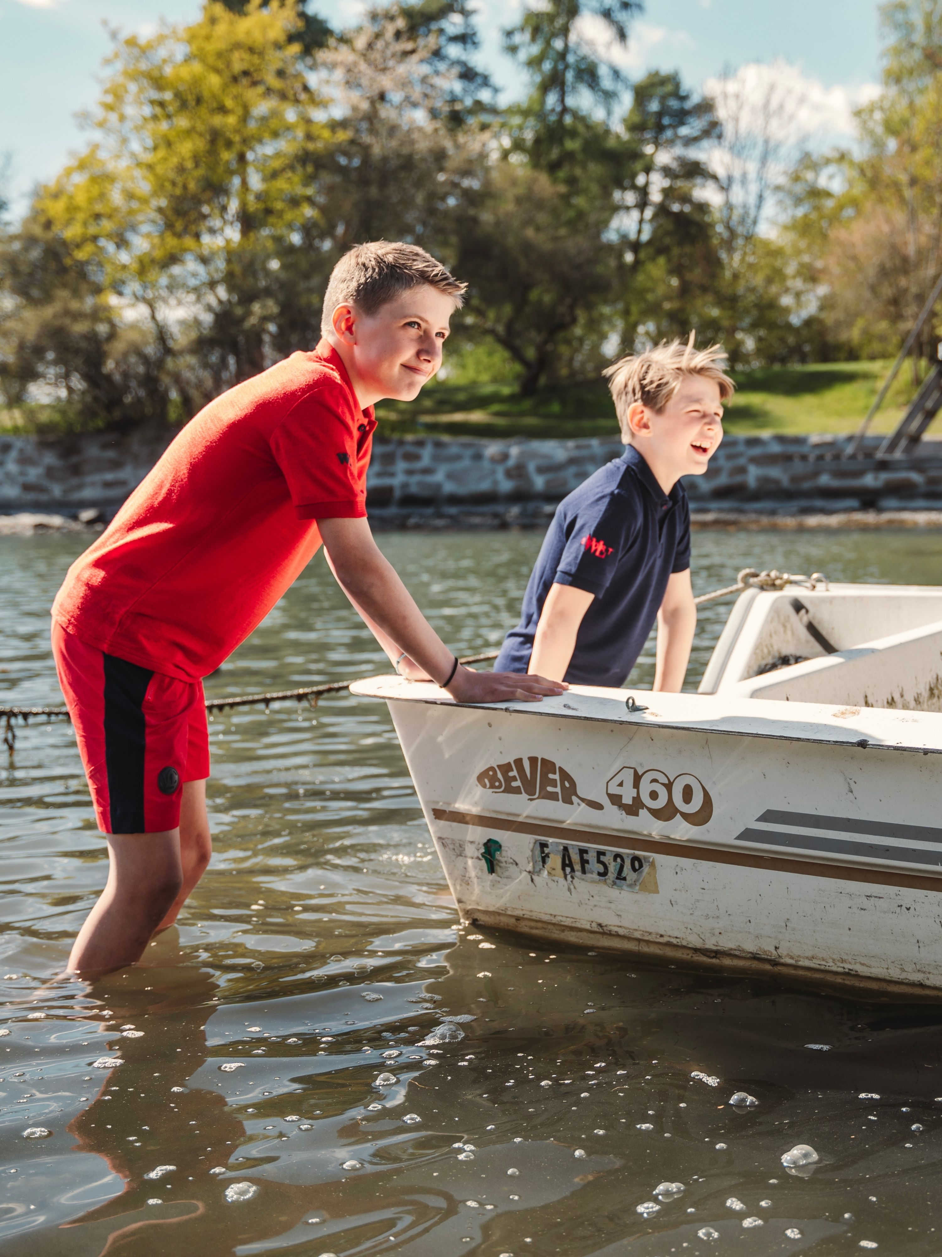 Kristiansand kortermet pique Blue Ink