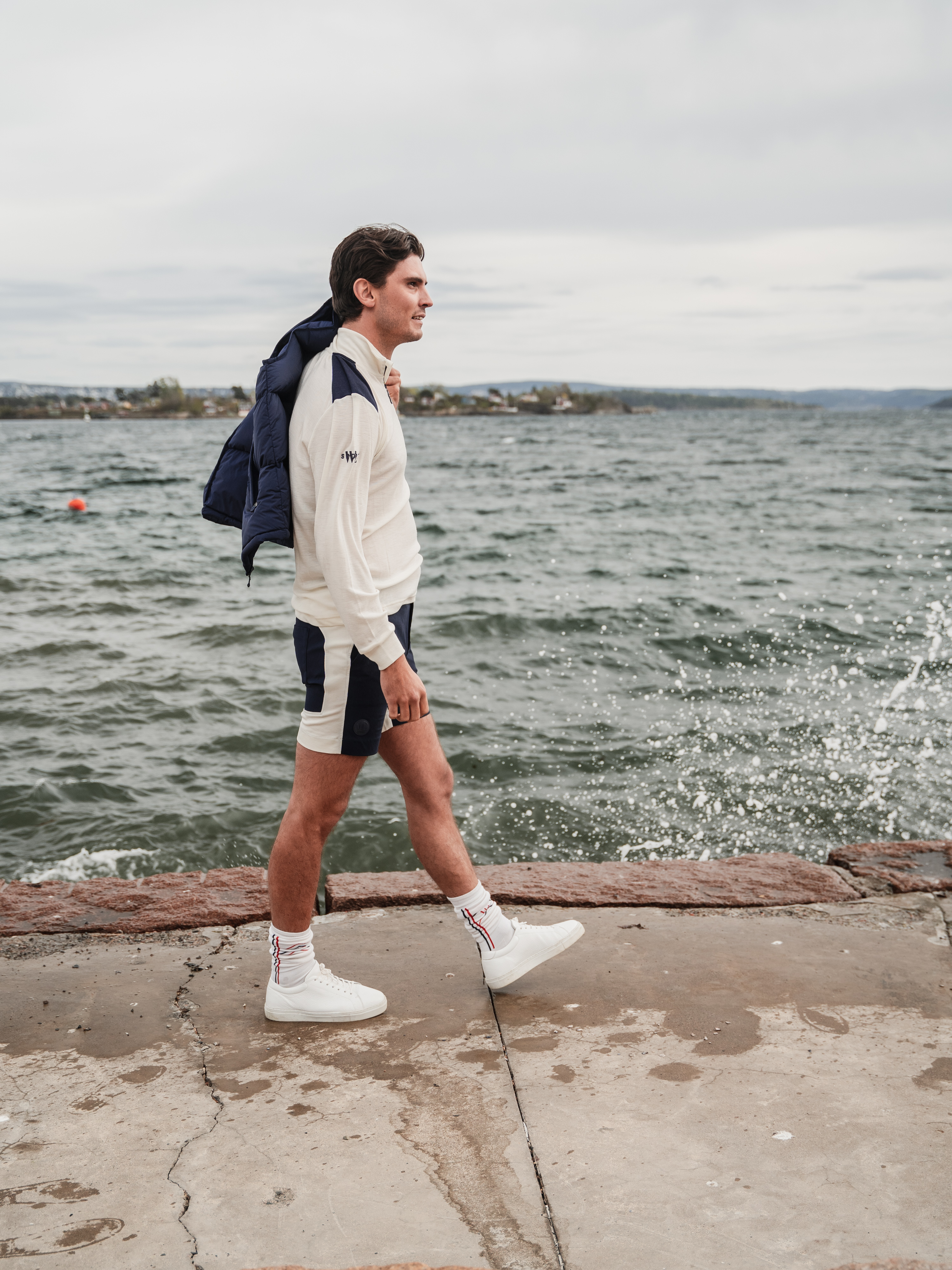 Færder Shorts  Cream/Blue Ink