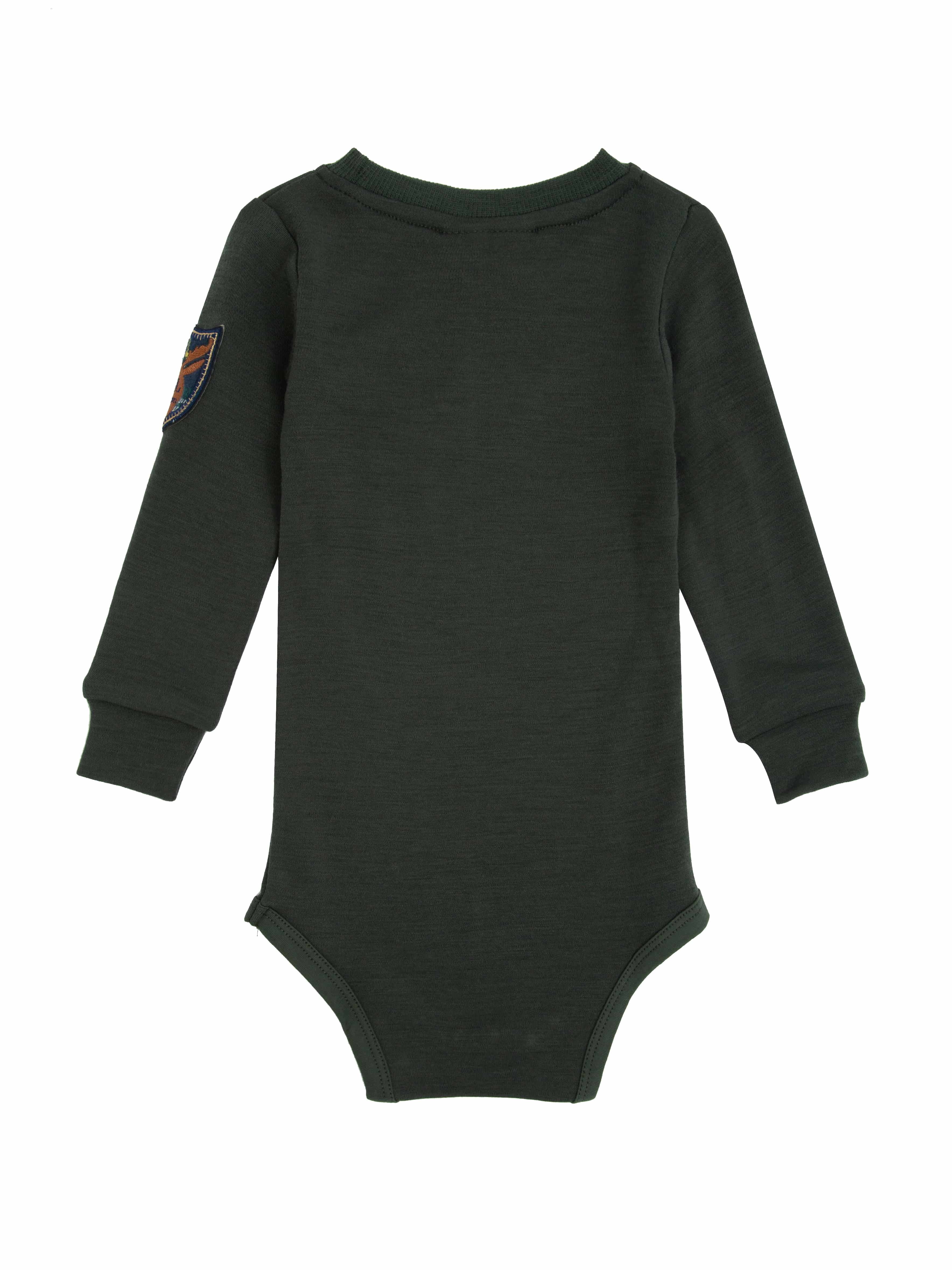 Bergen Merino Ullbody 0-3 år Dark Green