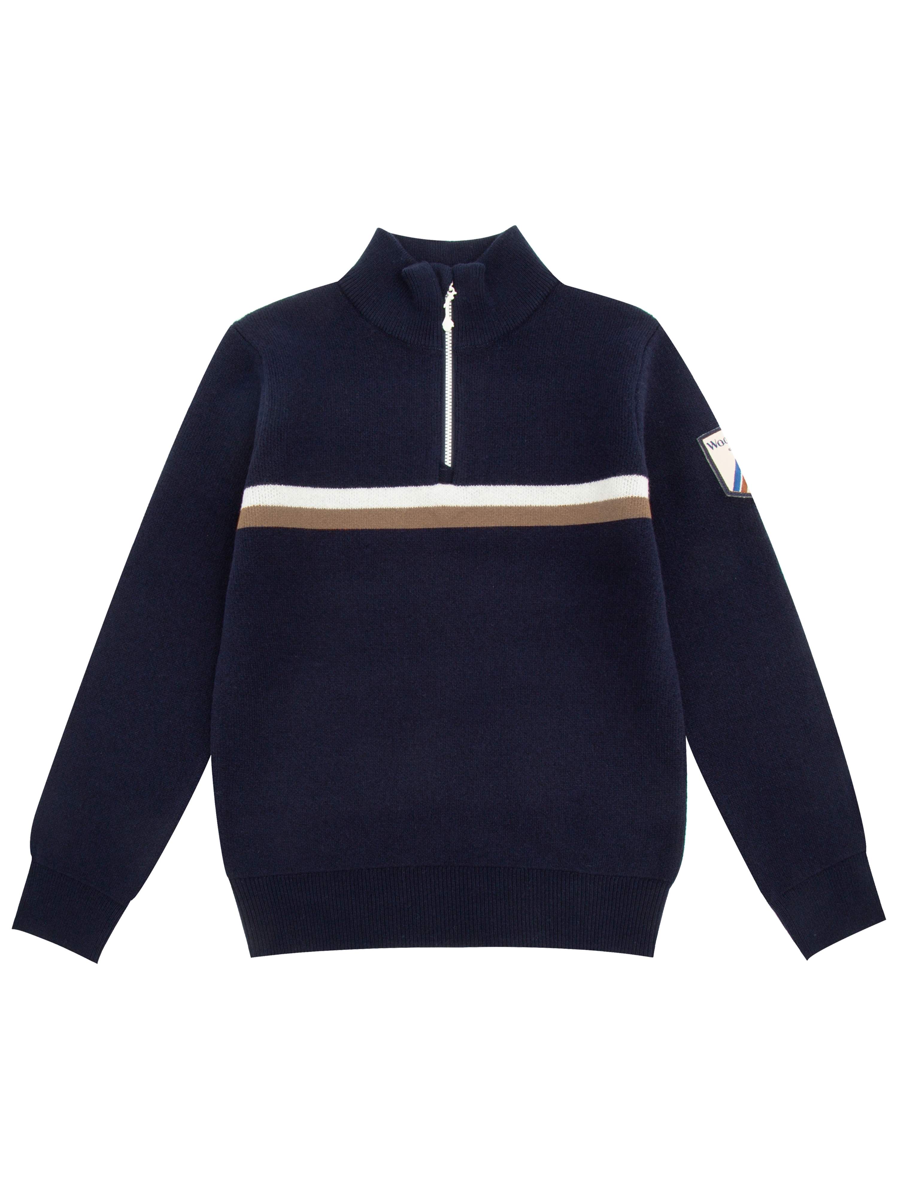 Hemsedal Strikket Half-Zip Ullgenser Dark Blue