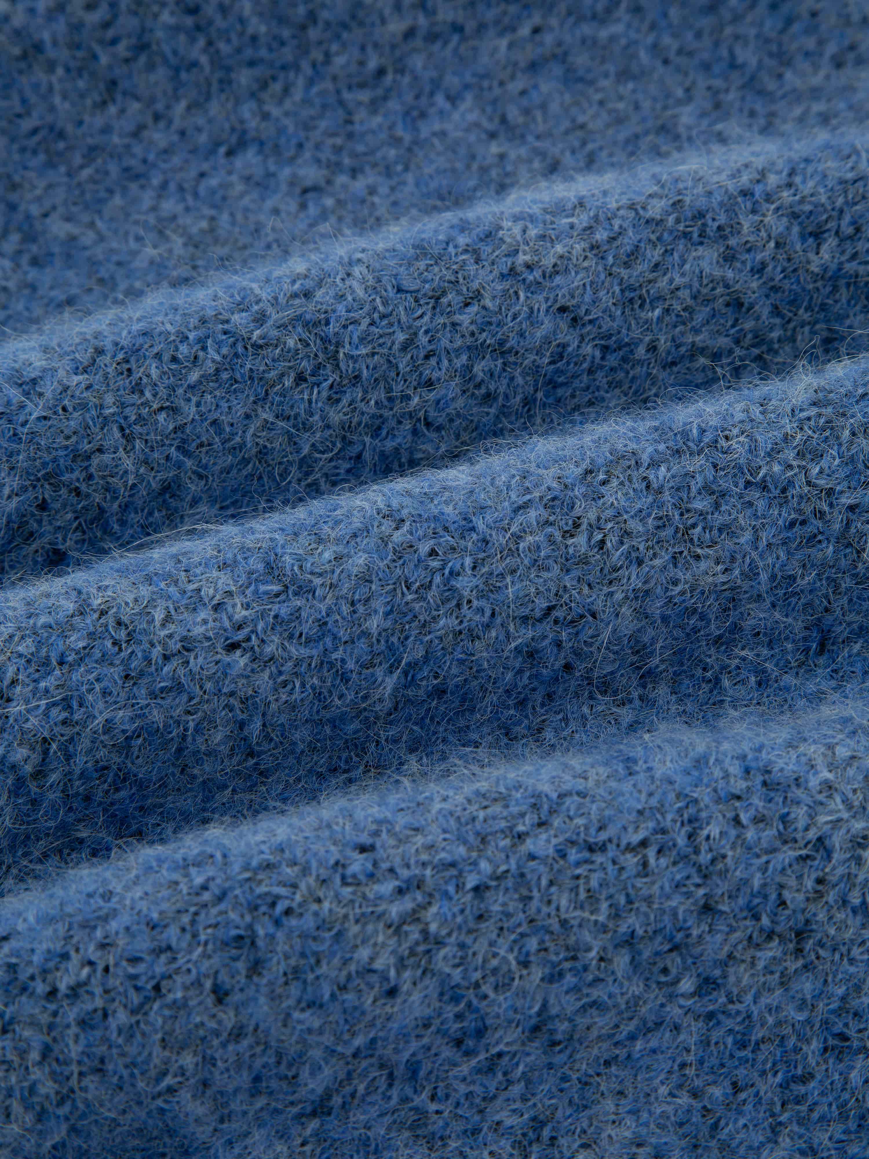 Loen Alpakka Strikkegenser Blue Wave