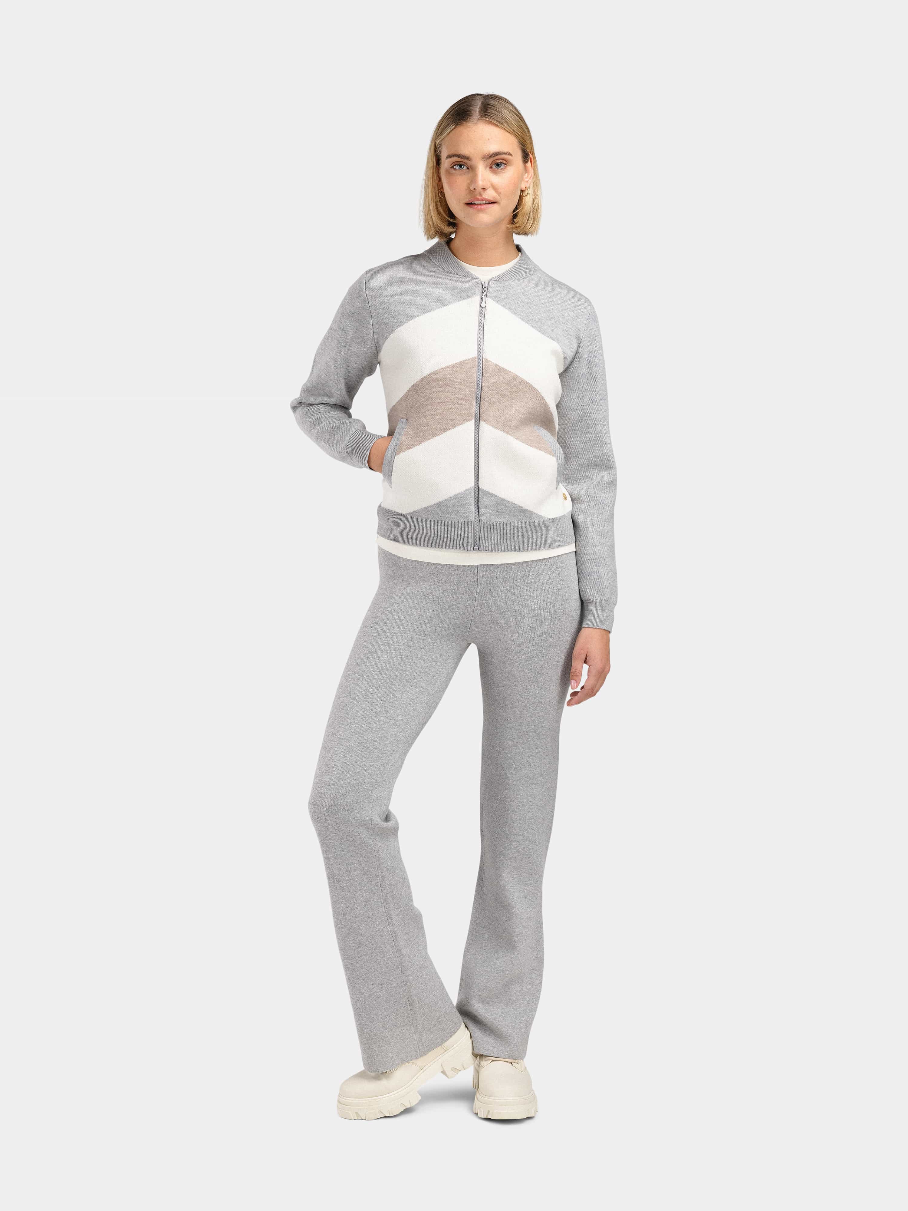 Hemsedal Strikket Bomber-Jakke Grey Melange