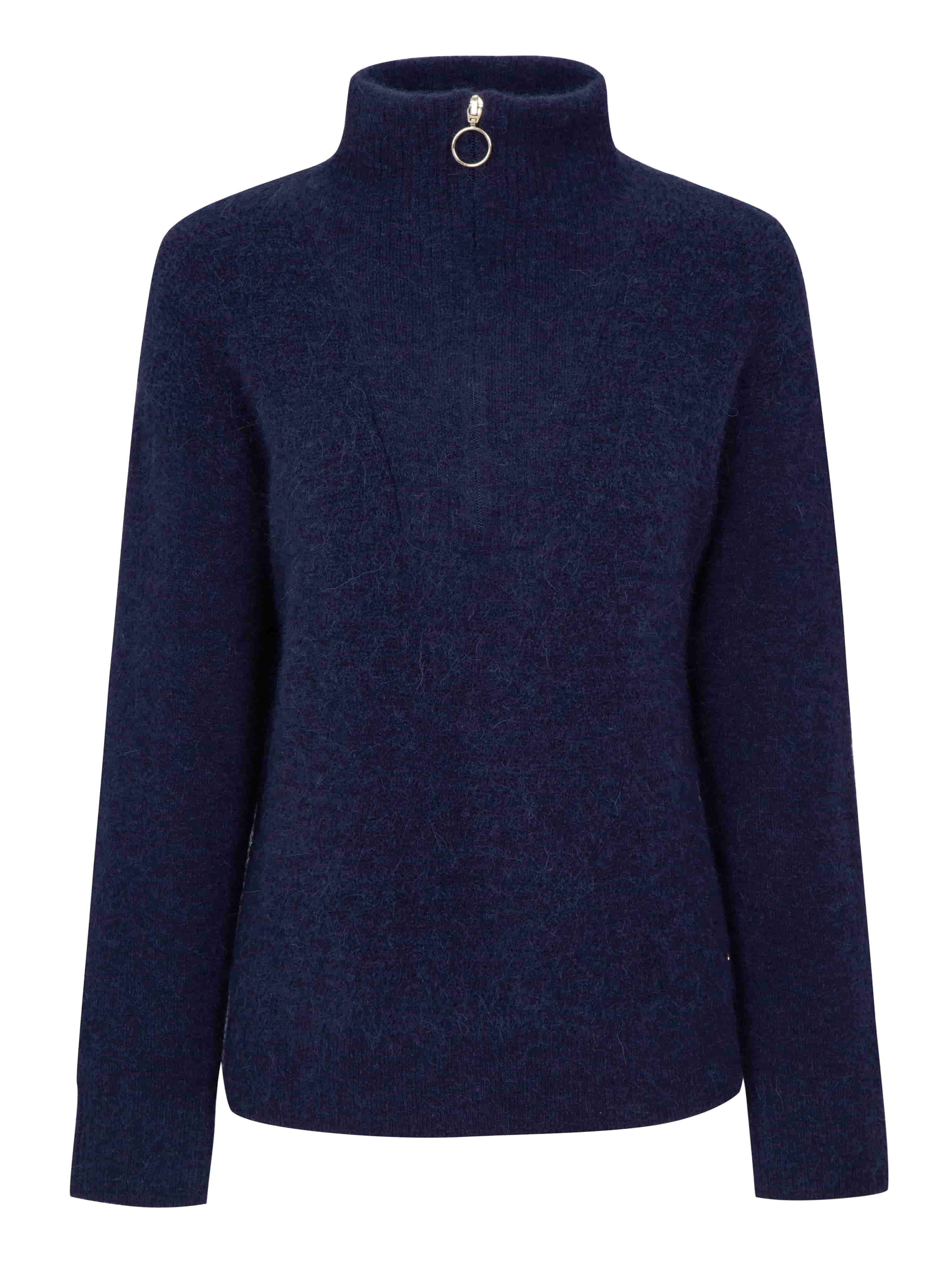 Loen Alpakka Strikkegenser Blue Ink