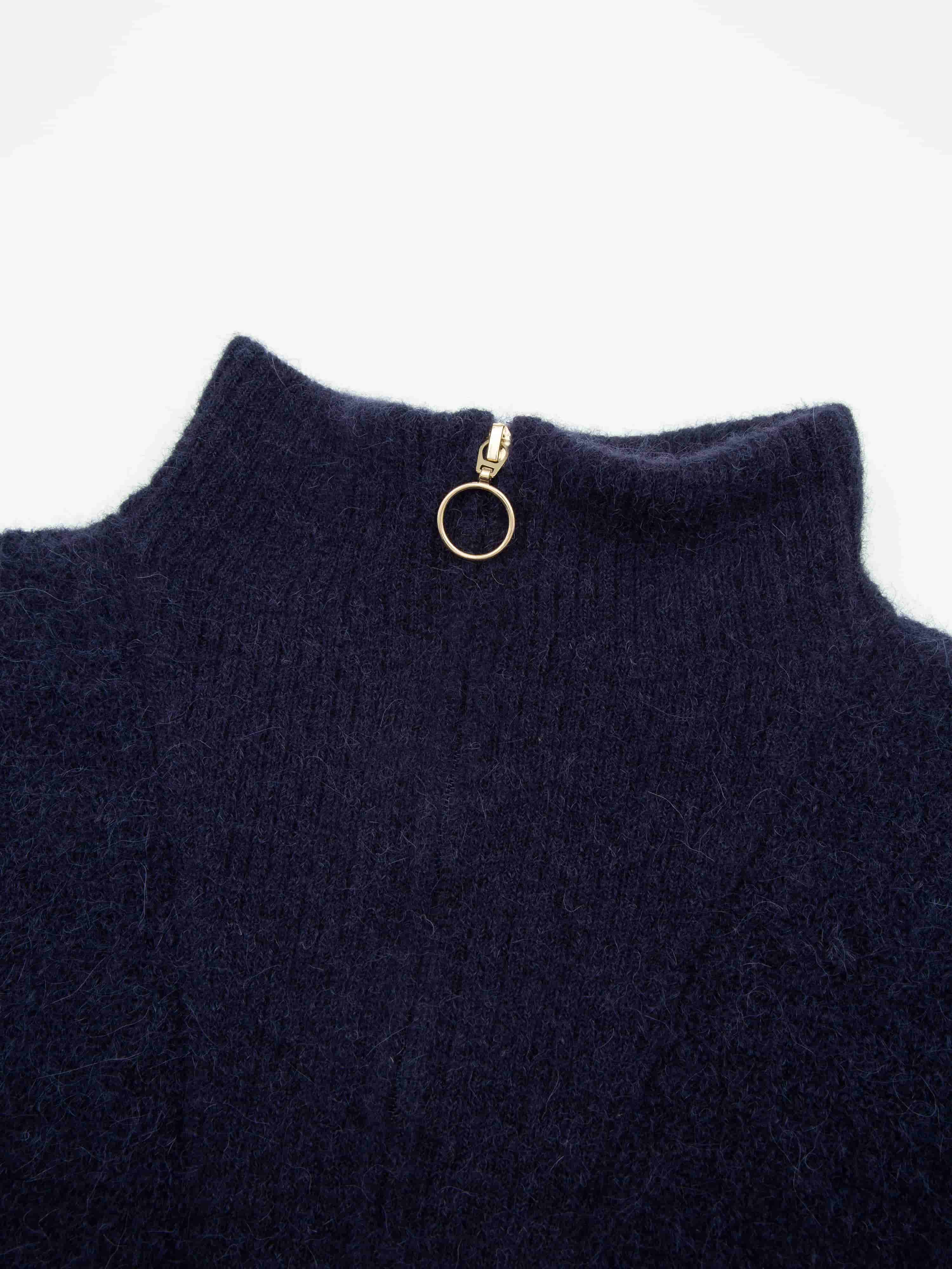 Loen Alpakka Strikkegenser Blue Ink