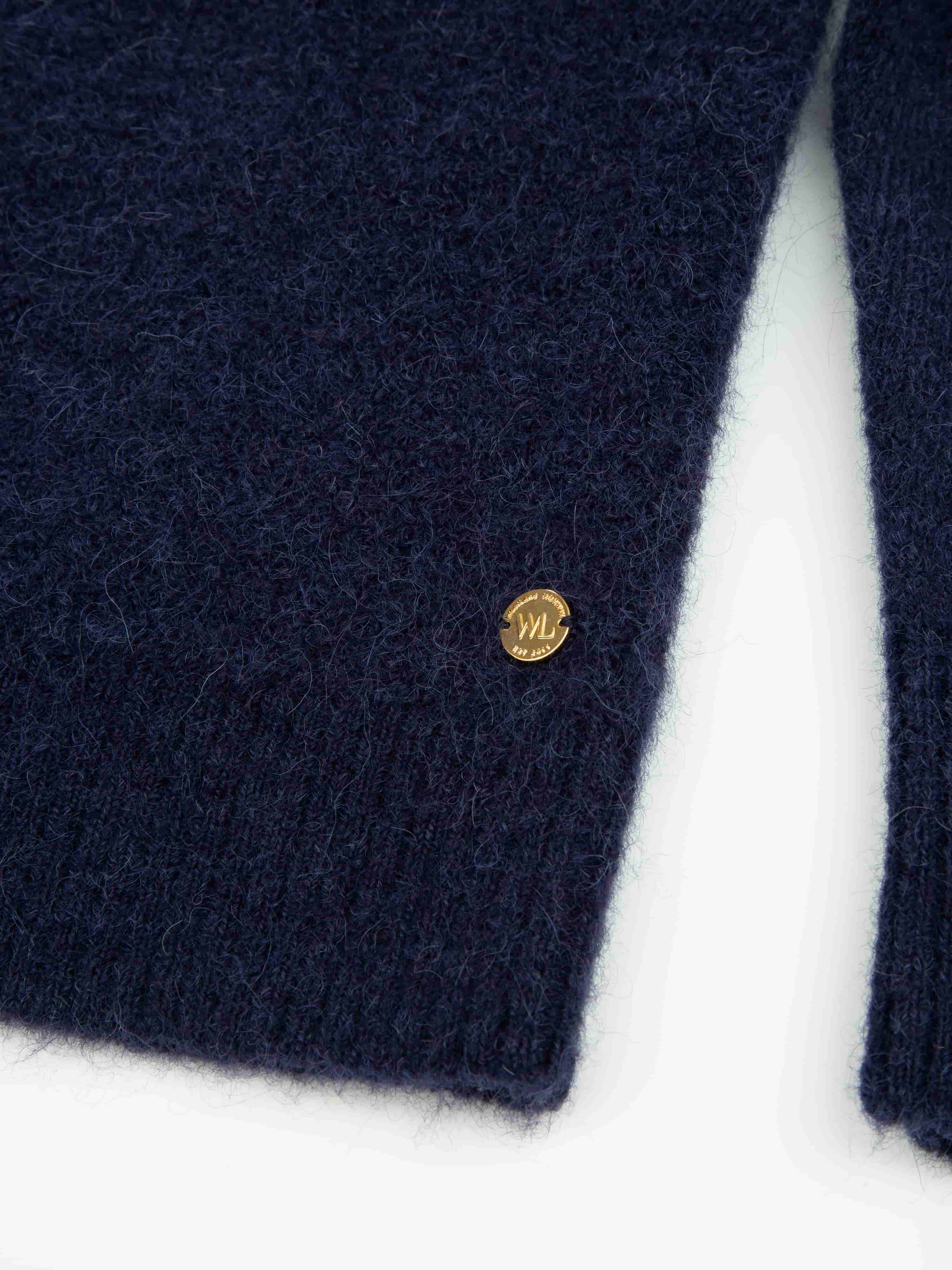 Loen Alpakka Strikkegenser Blue Ink