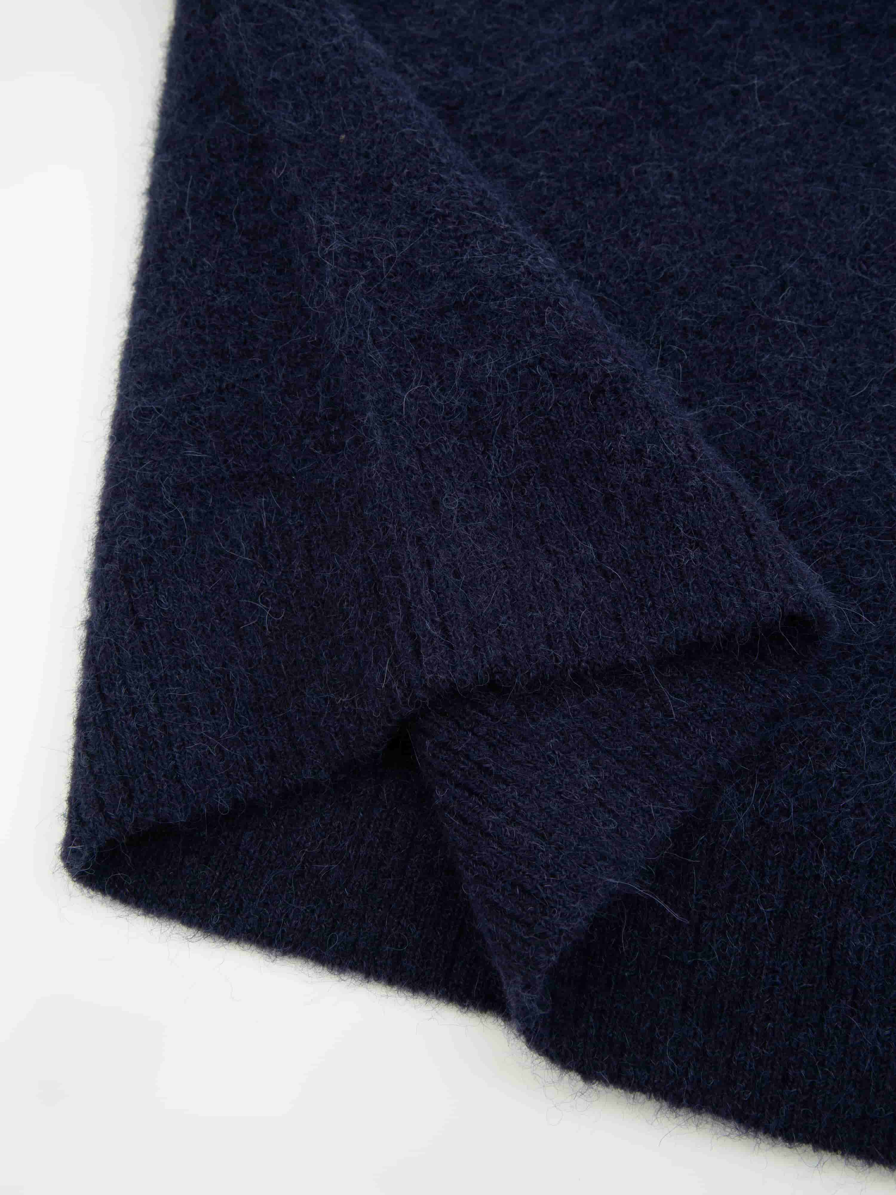 Loen Alpakka Strikkegenser Blue Ink