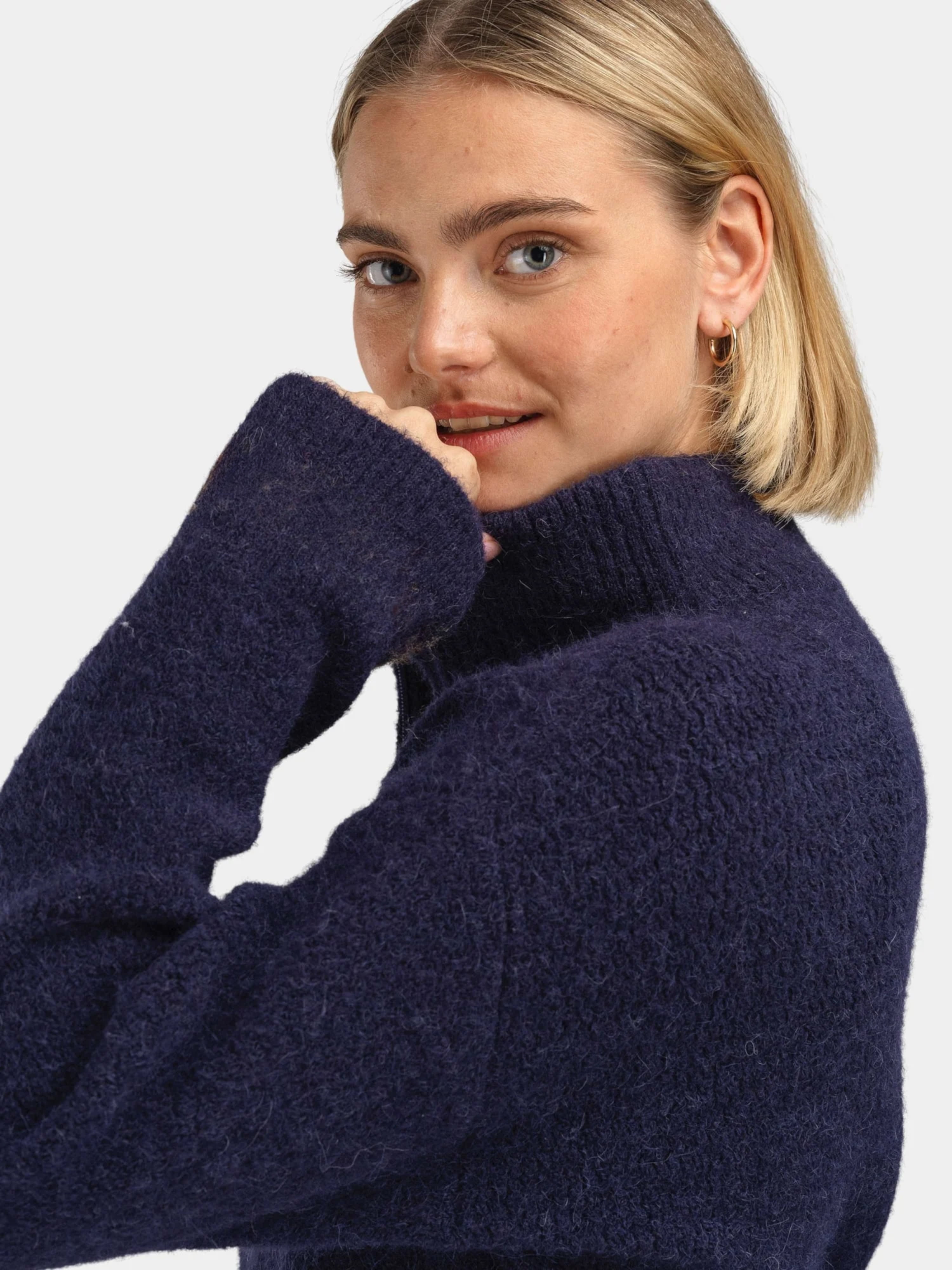 Loen Alpakka Strikkegenser Blue Ink