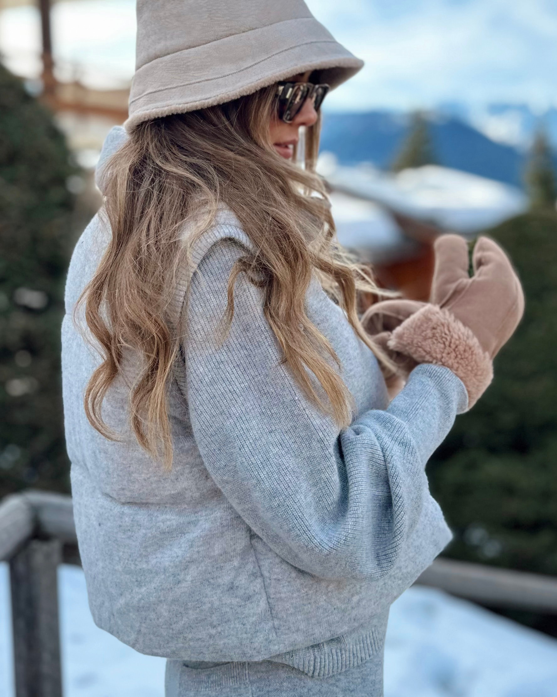 Loftet Kashmir Vest Grey Melange