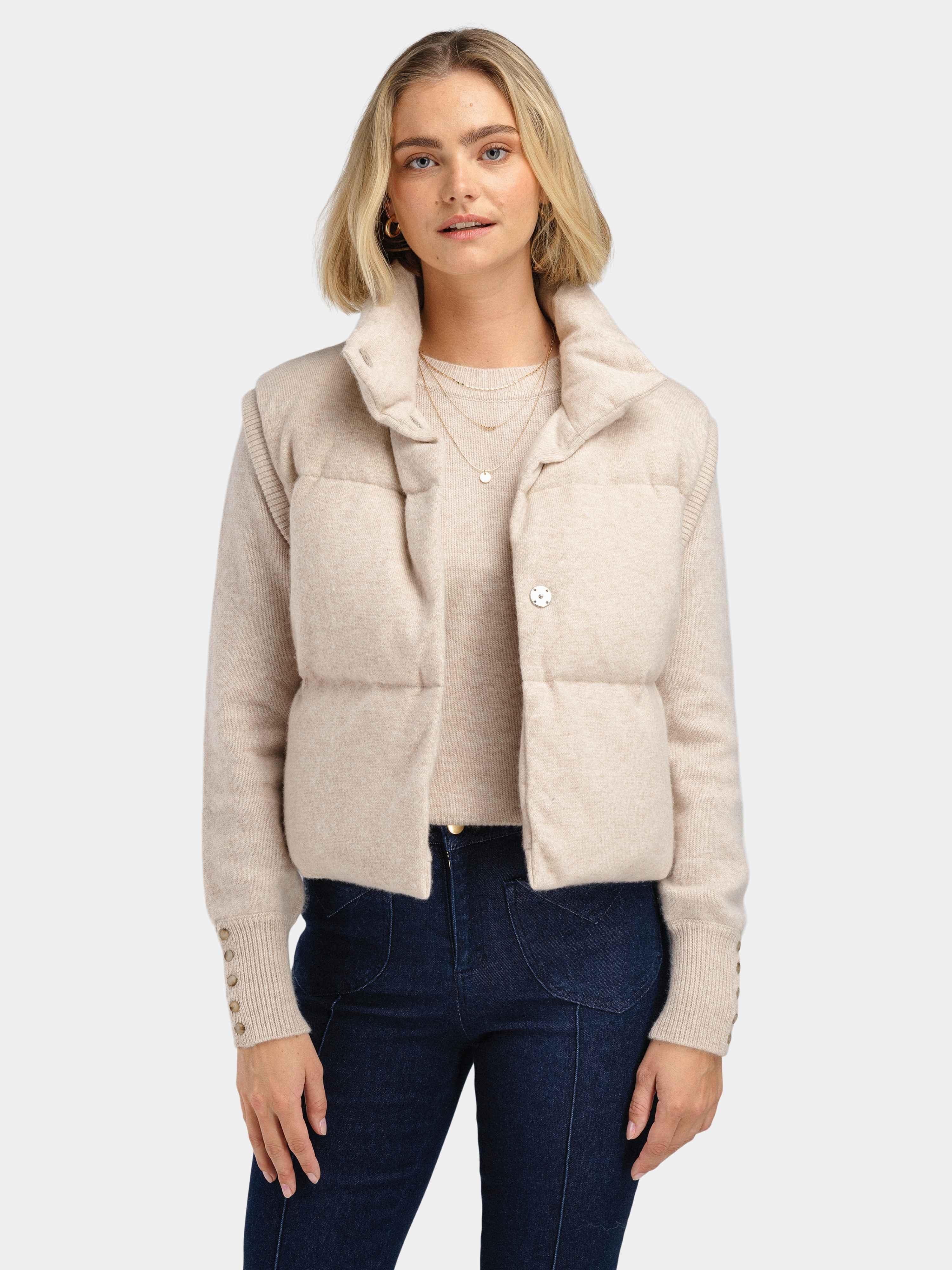 Loftet Kashmir Vest Light Sand Melange