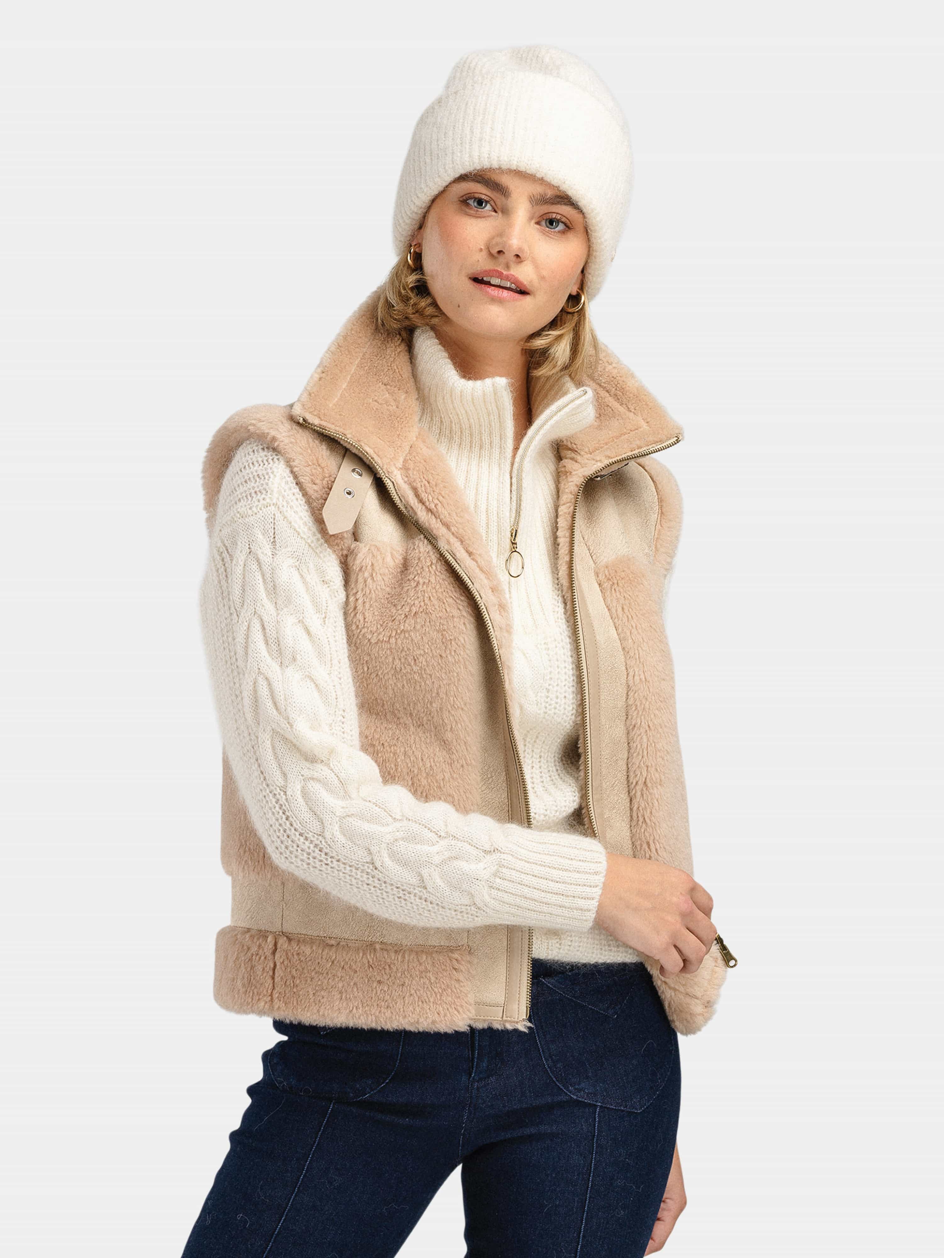 Solveggen Lammeull Vest Champagne