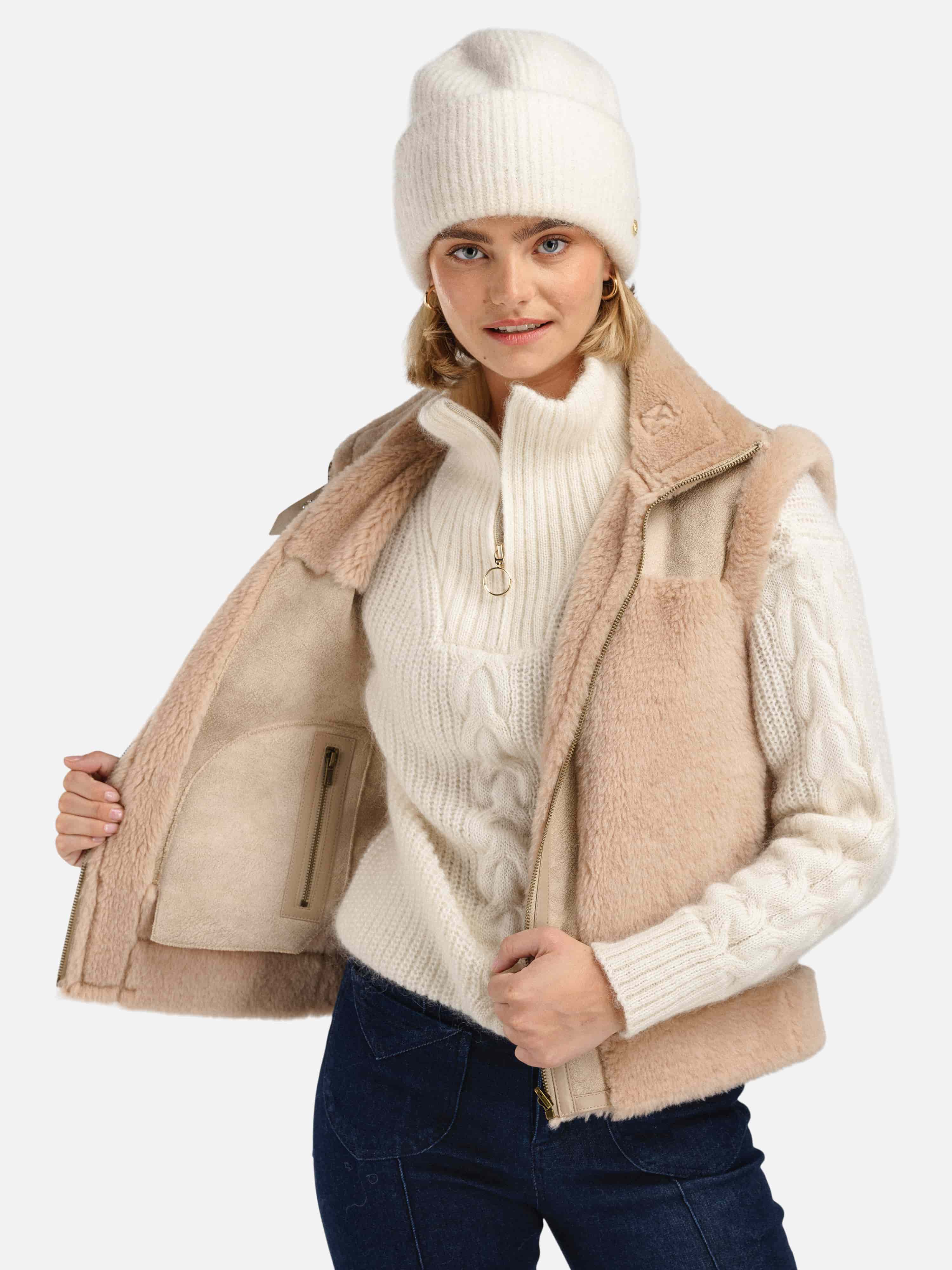 Solveggen Lammeull Vest Champagne