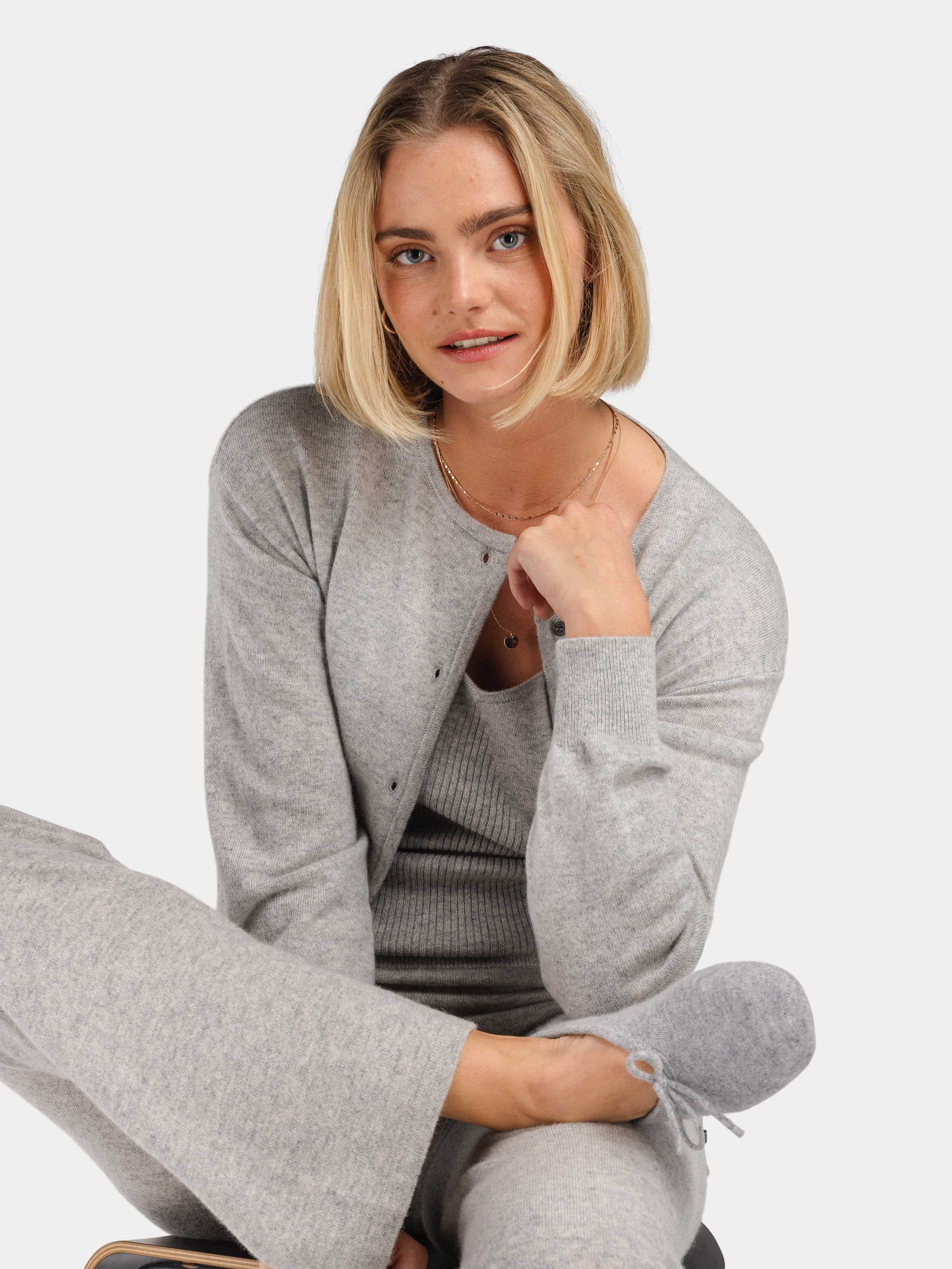 Stortoppen Kashmirbukse - Long Grey Melange