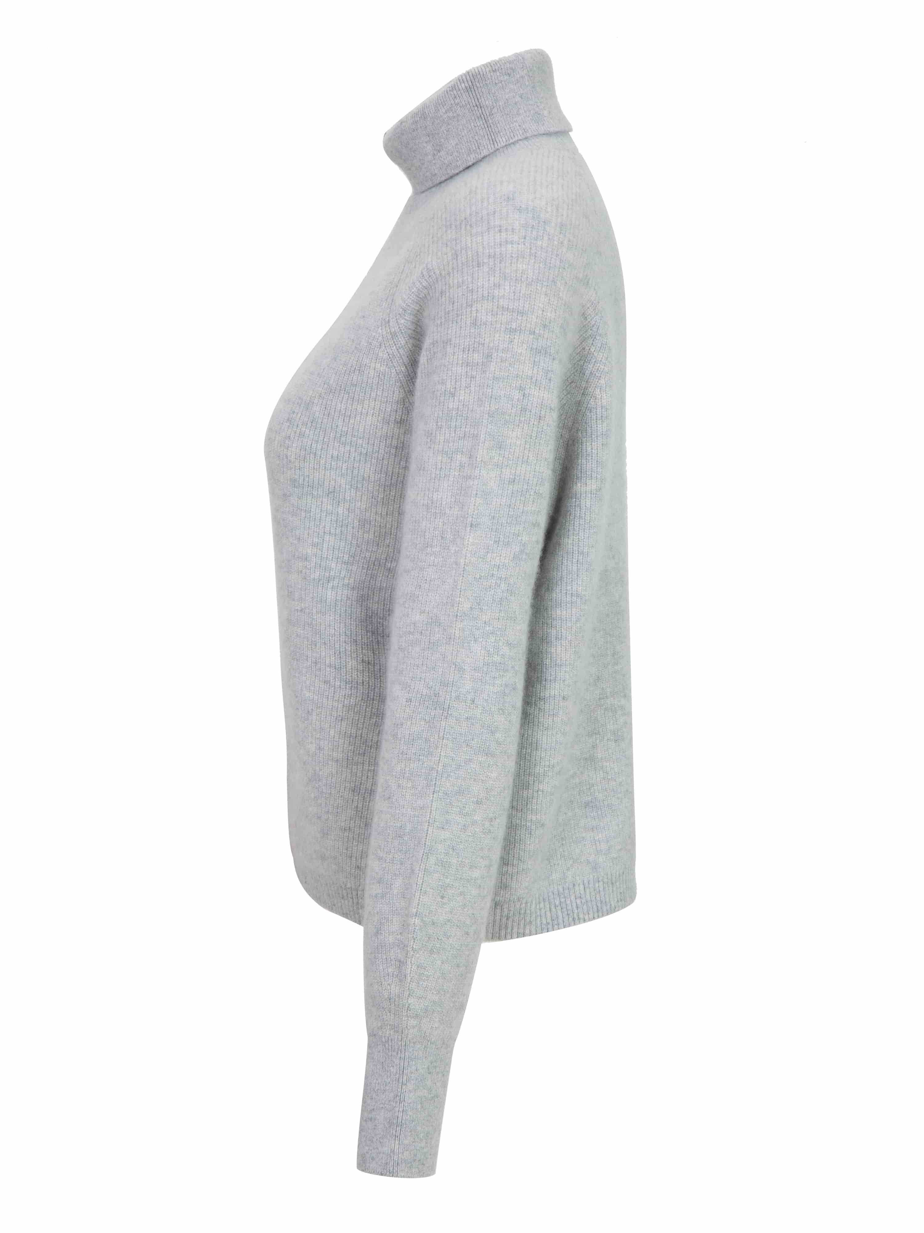 Stortoppen Høyhalset Kashmirgenser Grey Melange