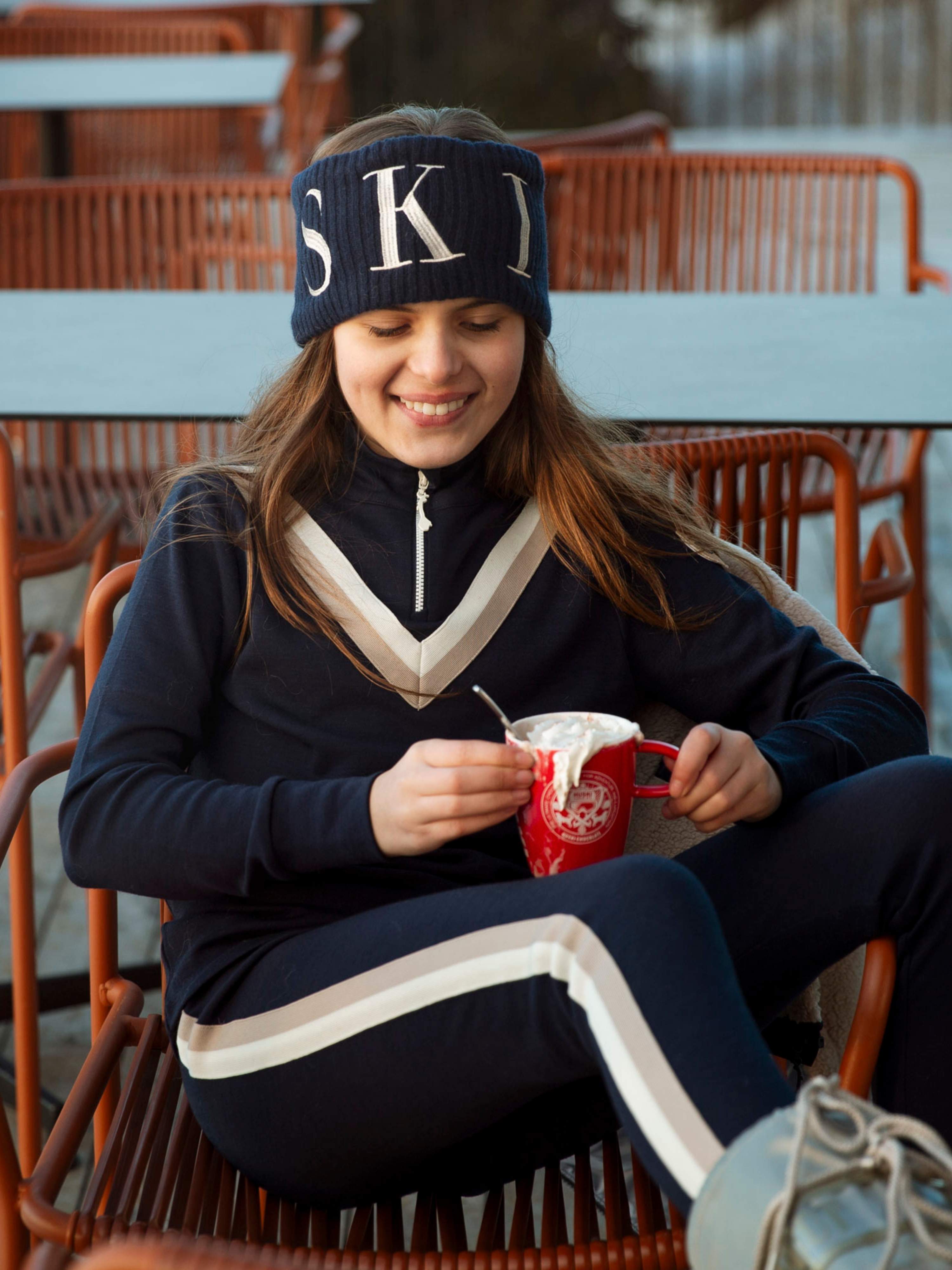 Voss Ribbestrikket Pannebånd Blue ink