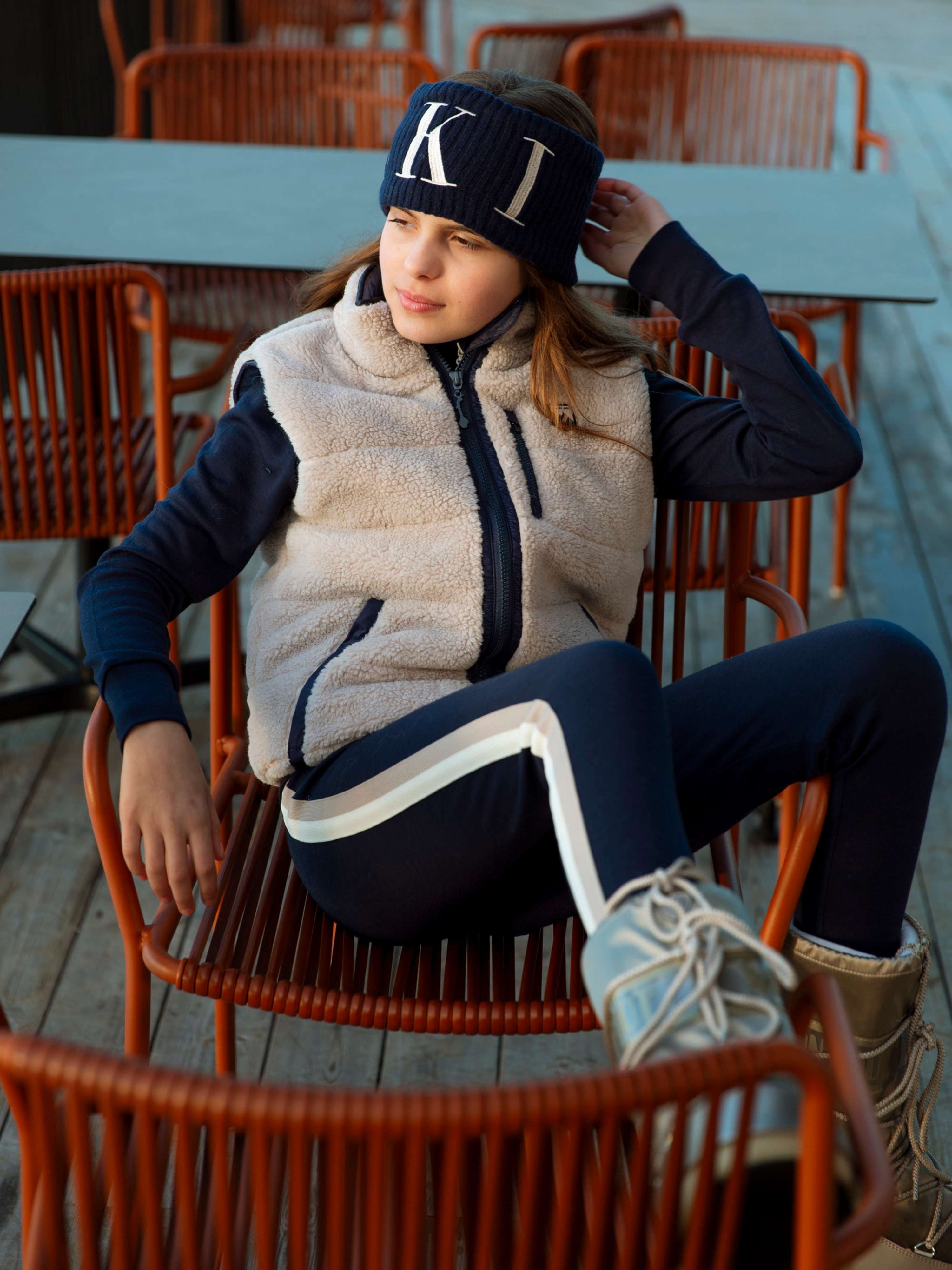 Voss Ribbestrikket Pannebånd Blue ink