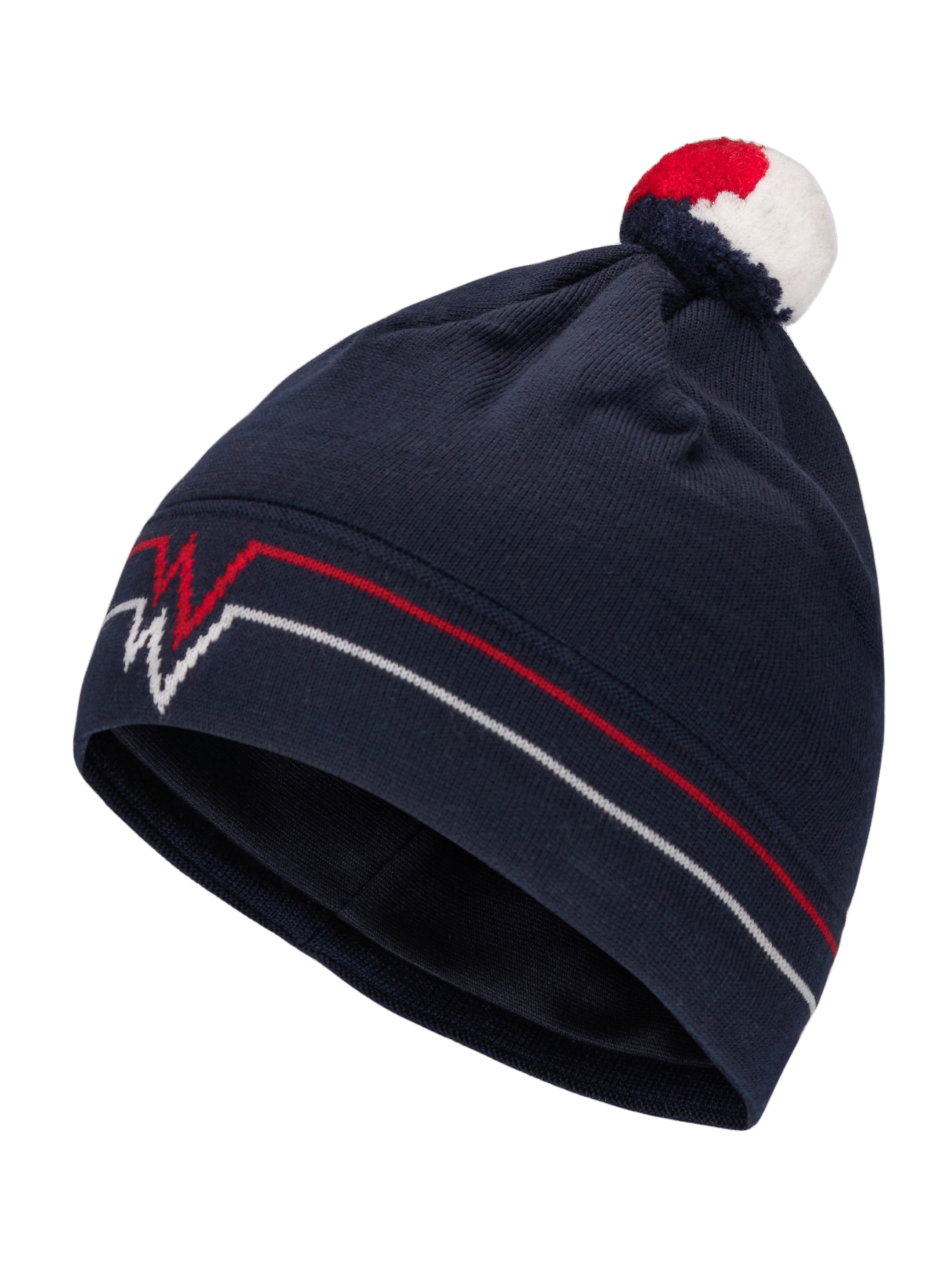 Juvass strikket ull-lue Blue Ink