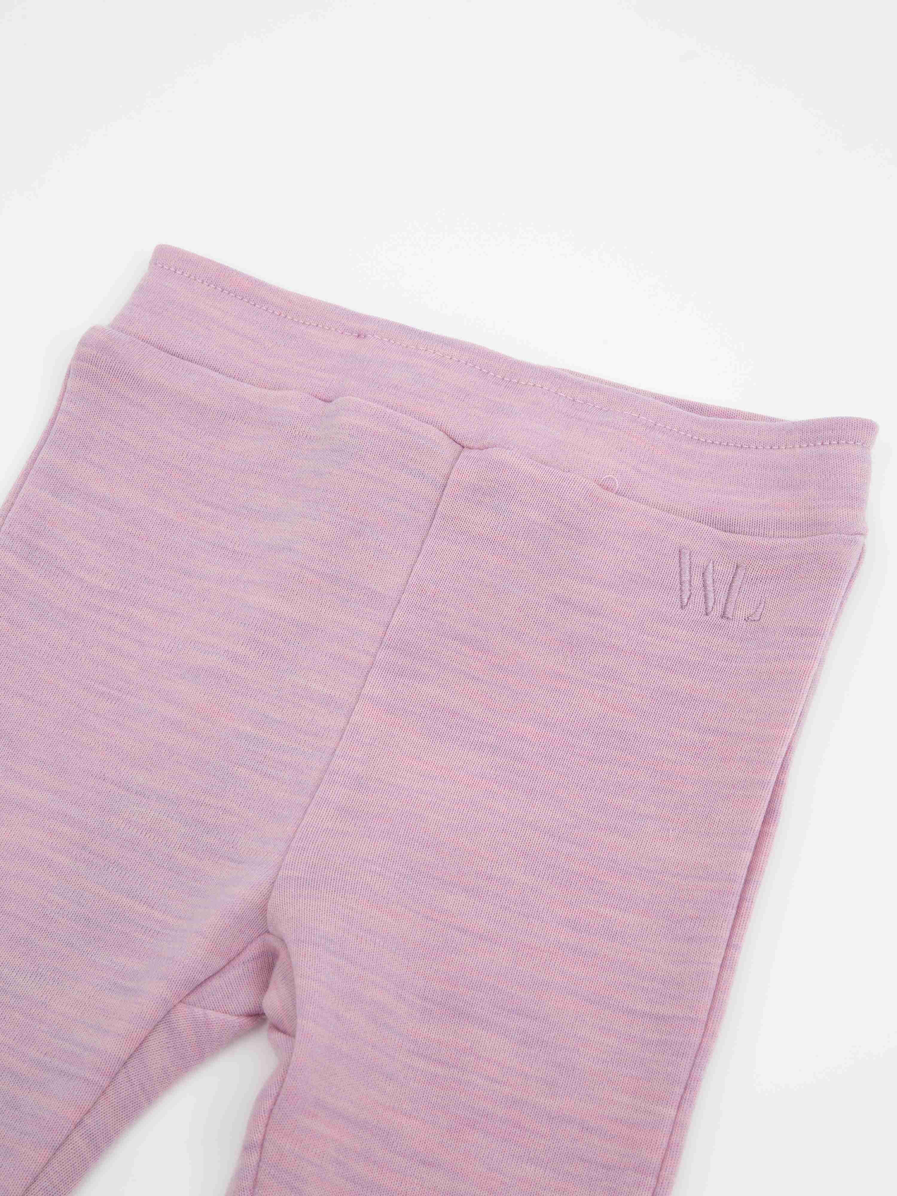 Bergen Merino Slengbukse 0-3 år Light Pink Melange
