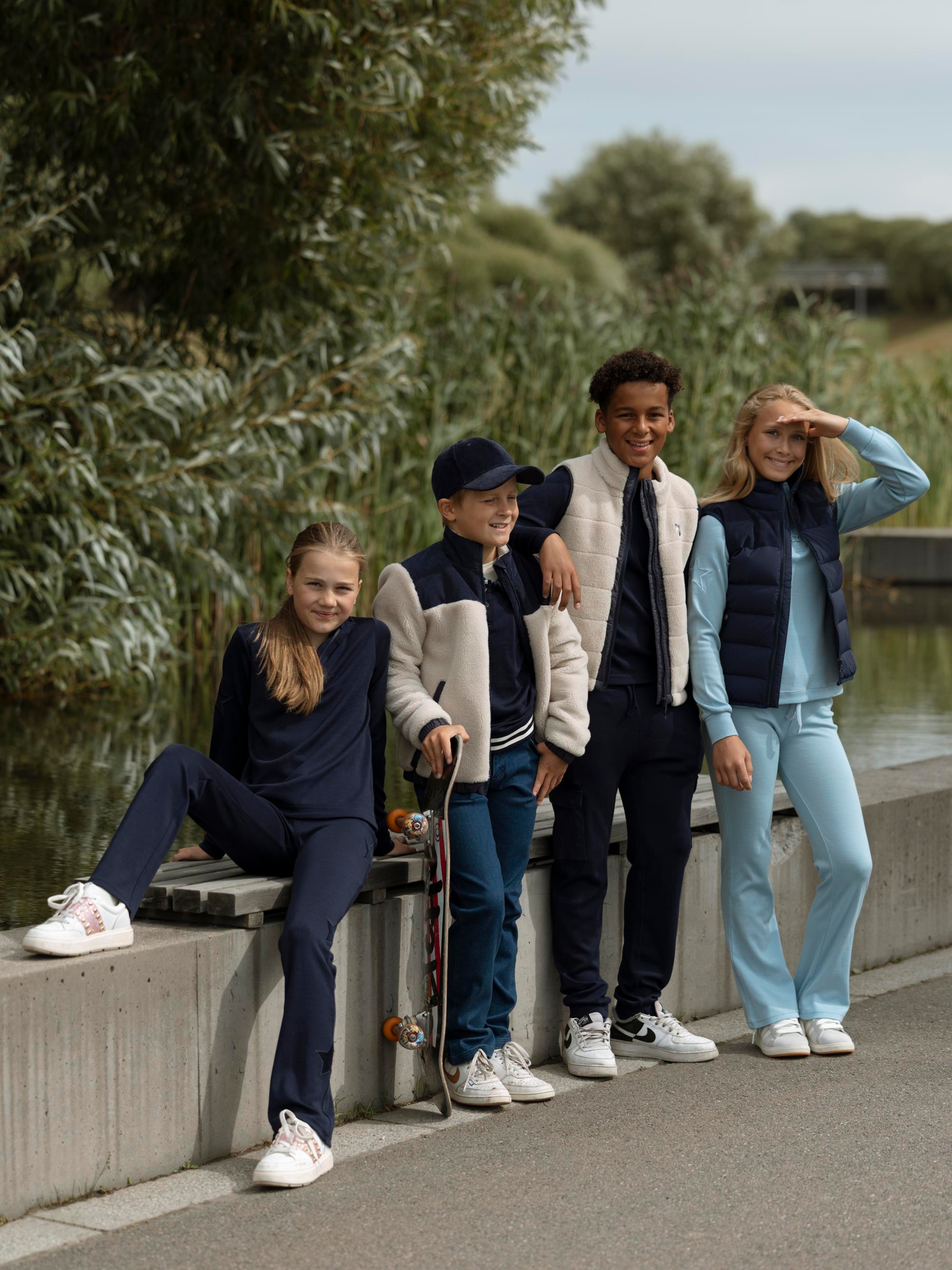 Veslepiggen Merino Half-zip Blue Ink