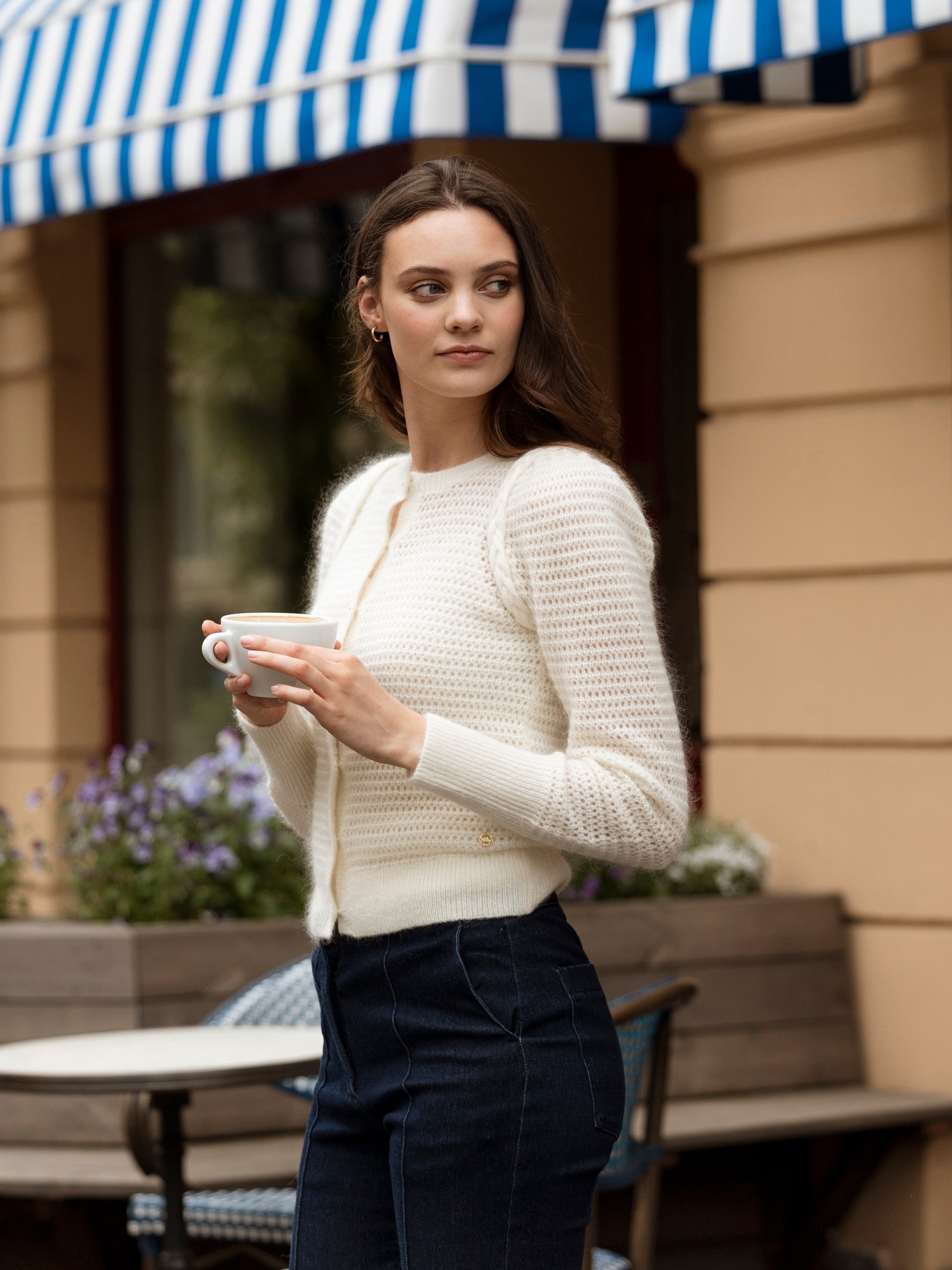 Bitihorn Strikkejakke Cream