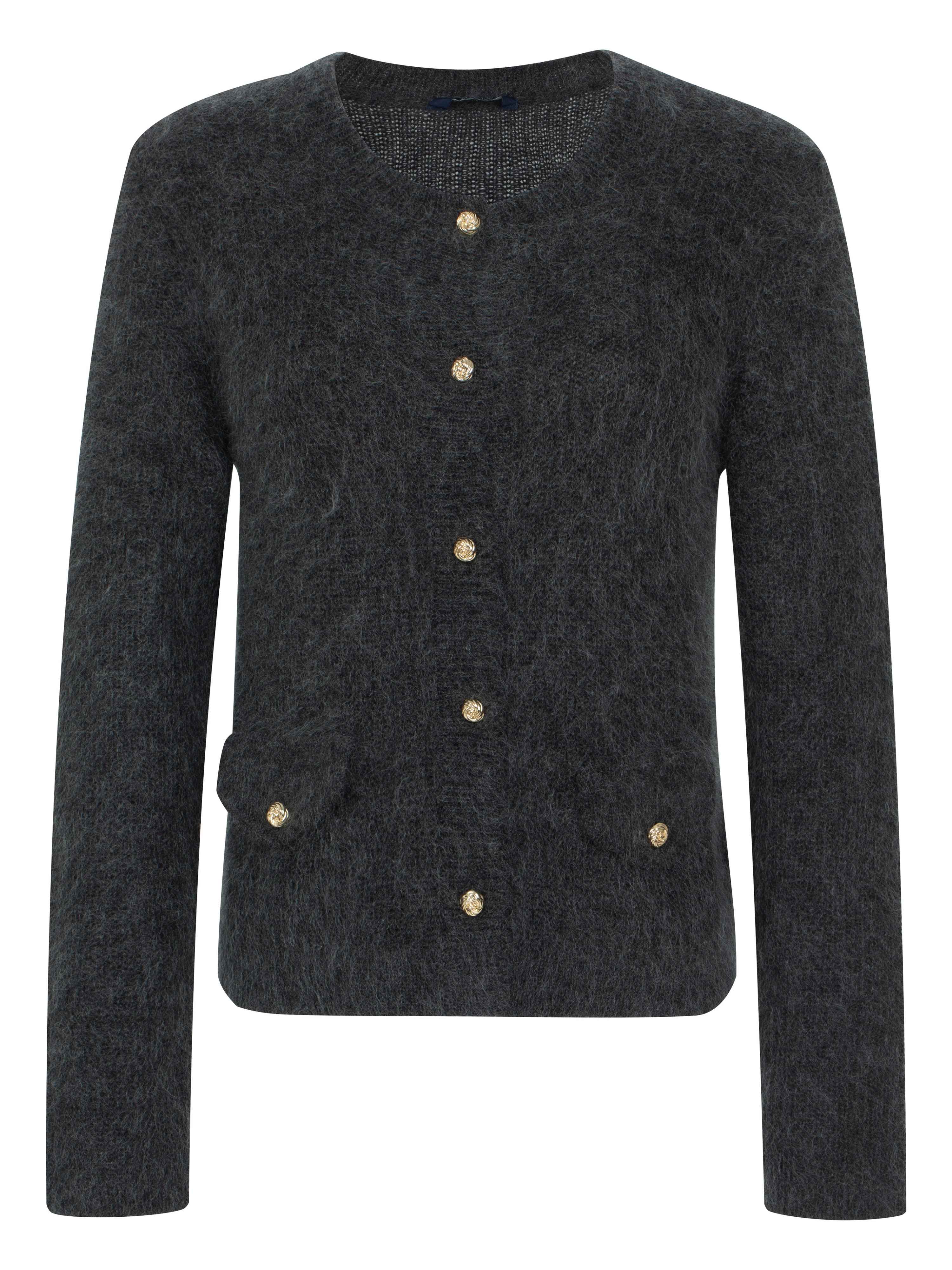 Lista Ull Strikkejakke  Charcoal grey