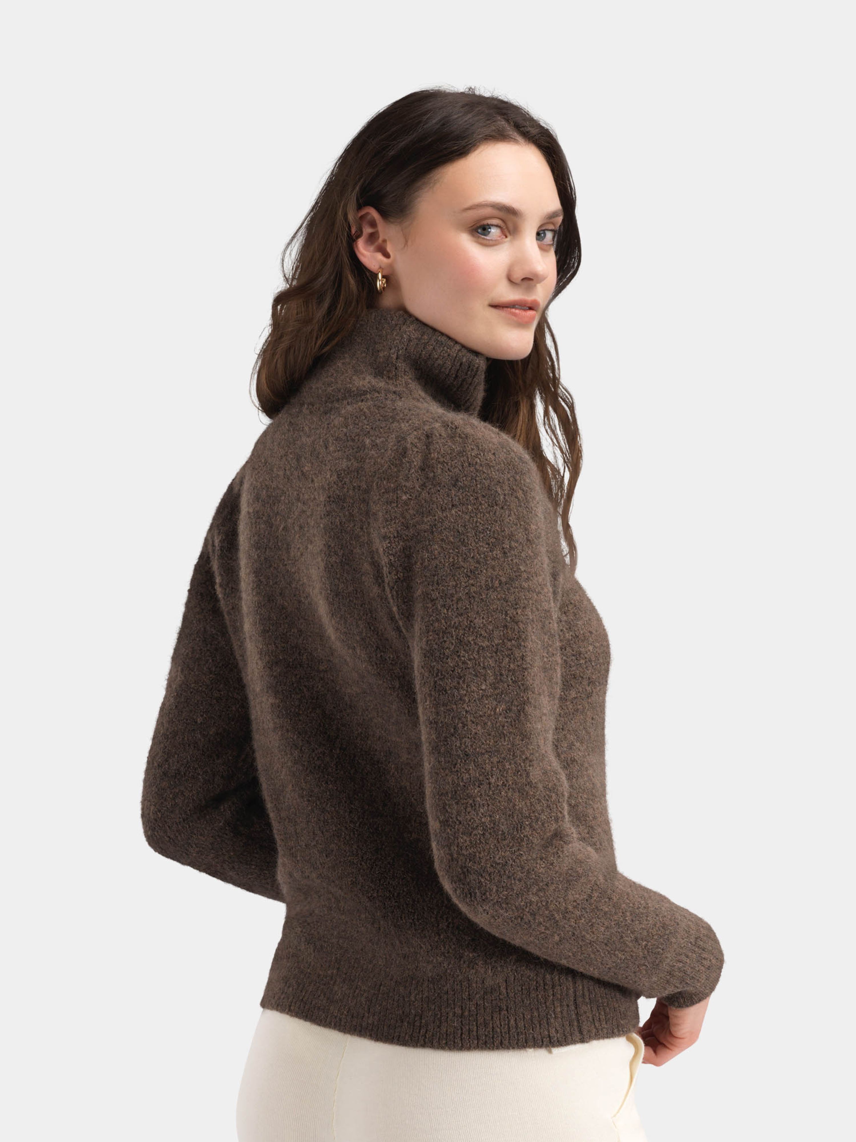 Loen Alpakka Strikkegenser Light Brown