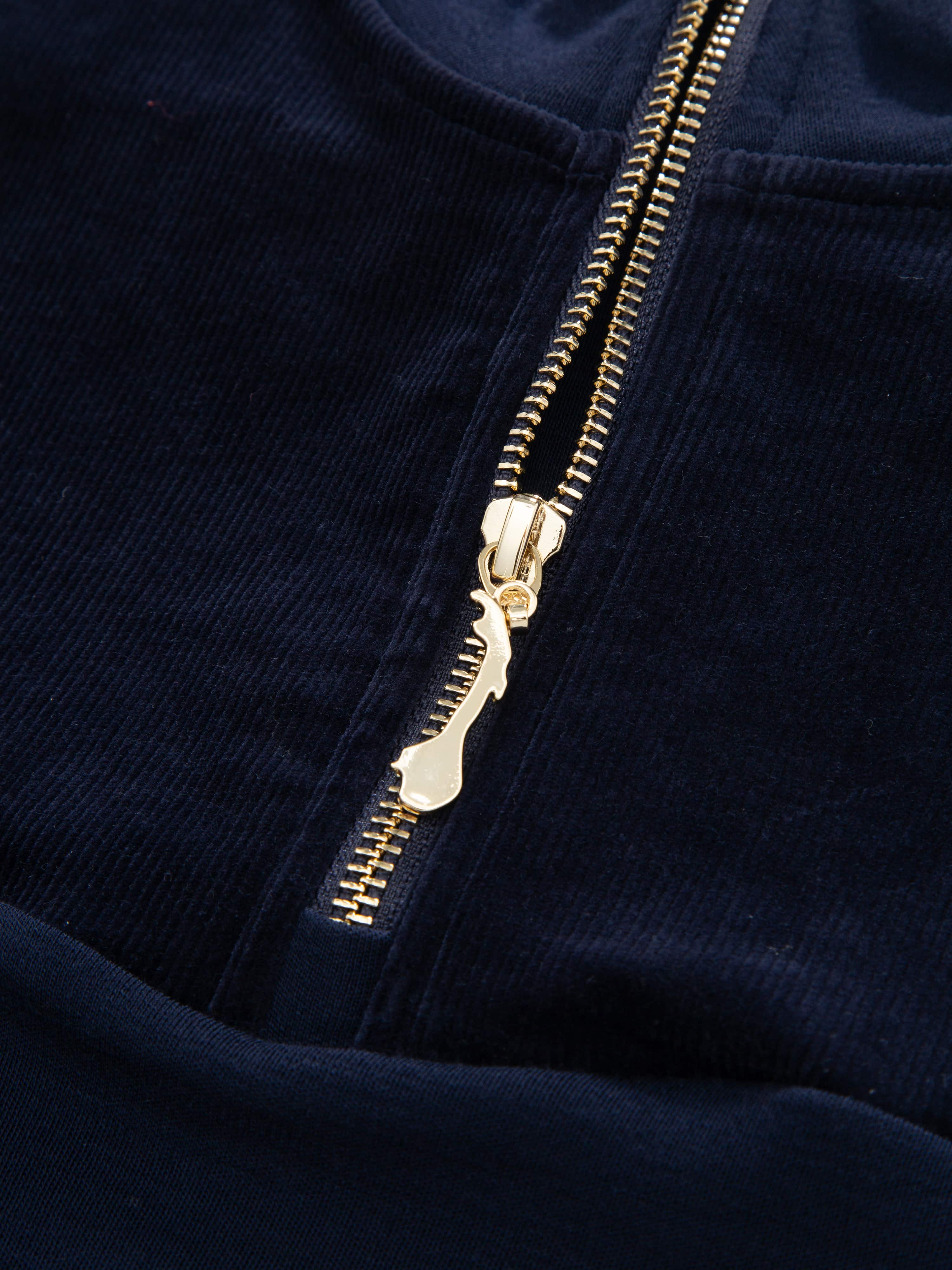 Sirdal Merino Cord Half-zip Blue Ink