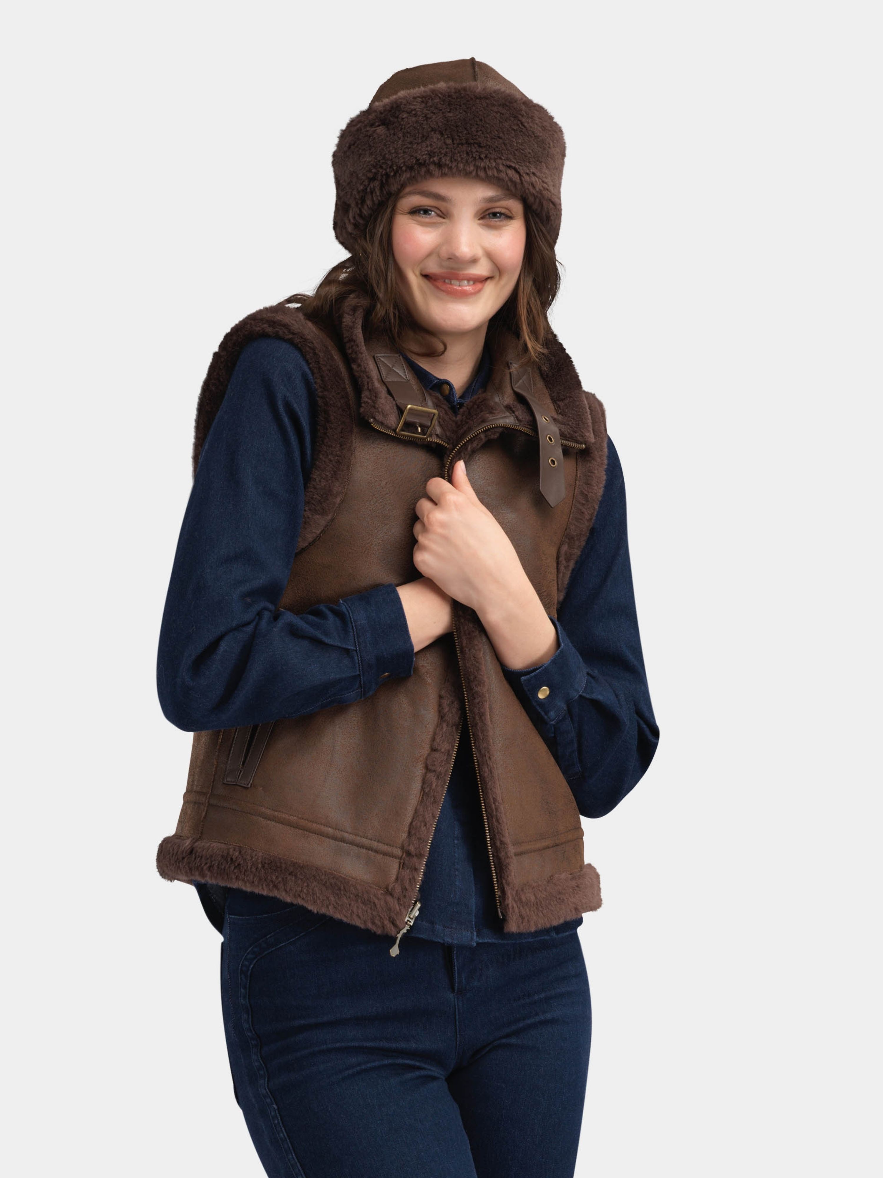 Solveggen Lammeull Vest Mocca