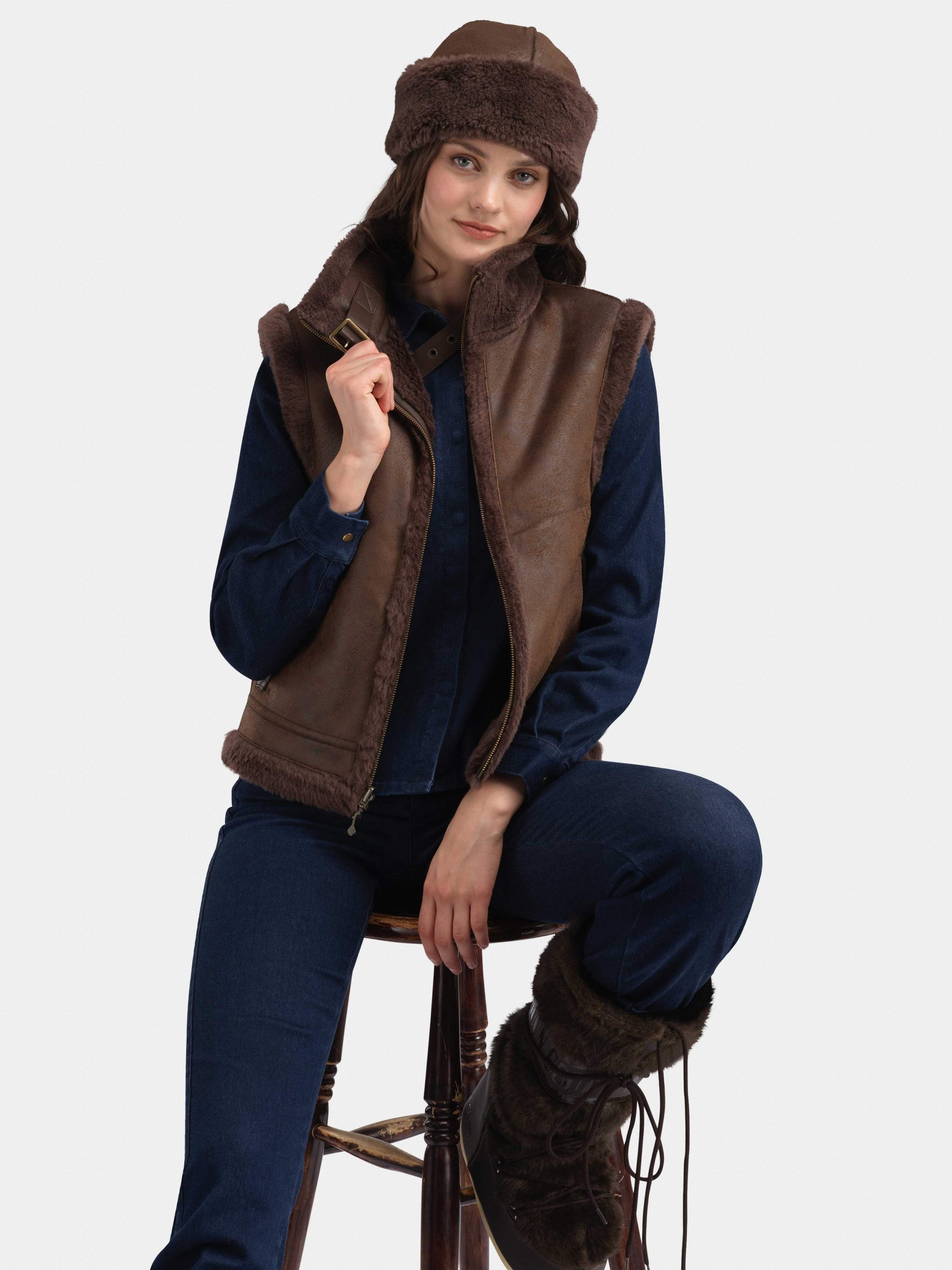 Solveggen Lammeull Vest Mocca