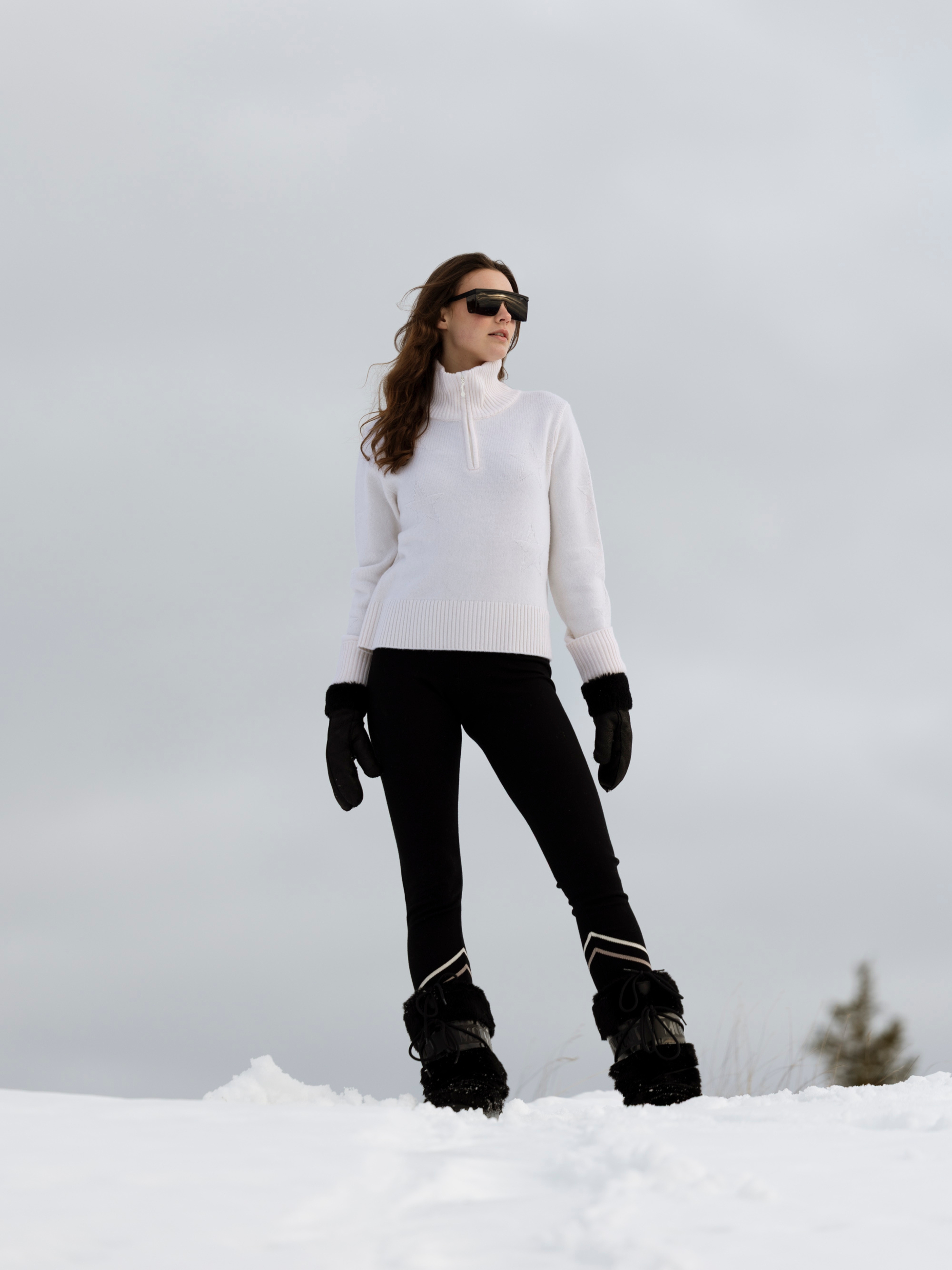 Sørtoppen Kashmir Half-zip genser  Snow White