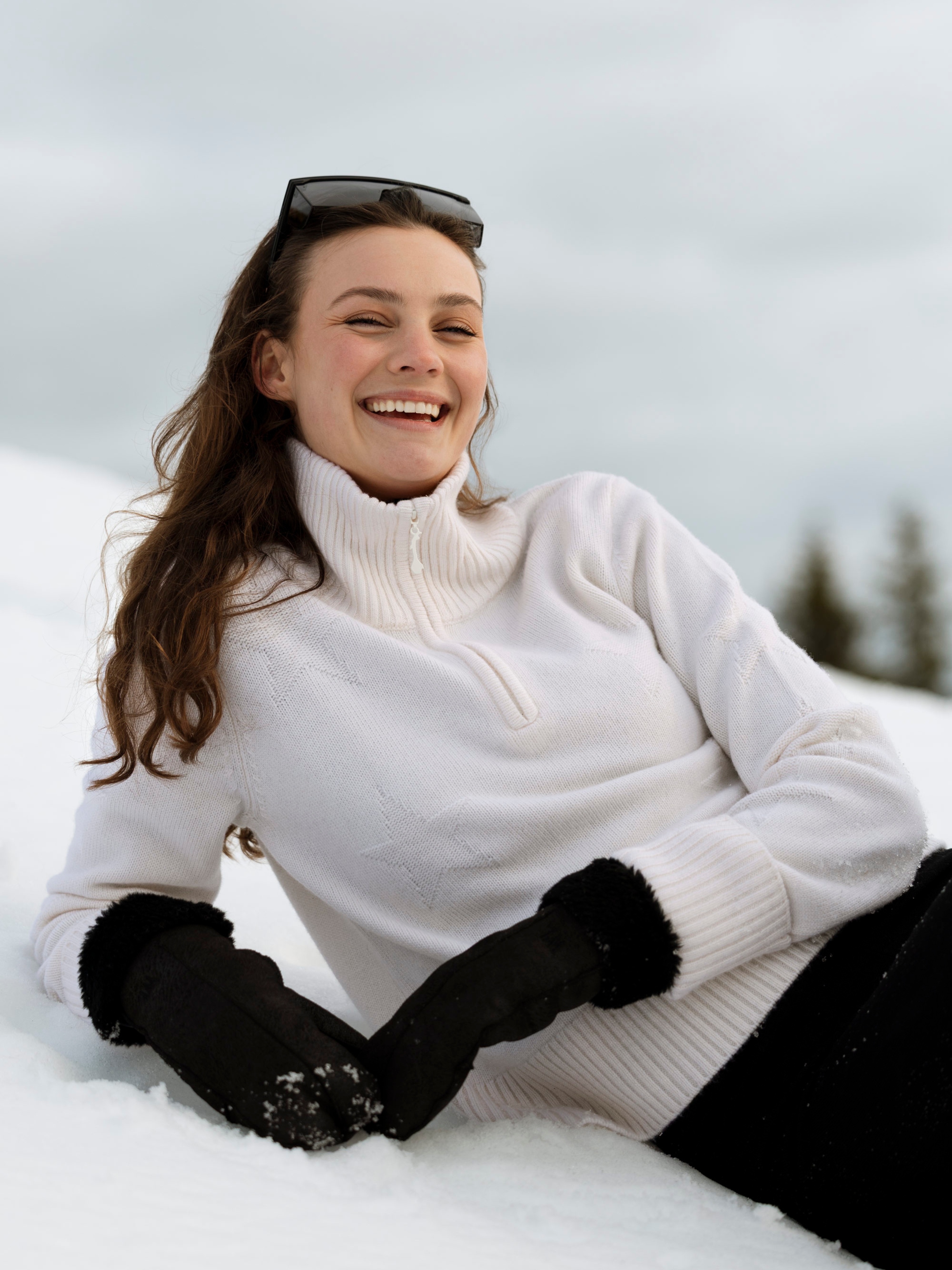 Sørtoppen Kashmir Half-zip genser  Snow White