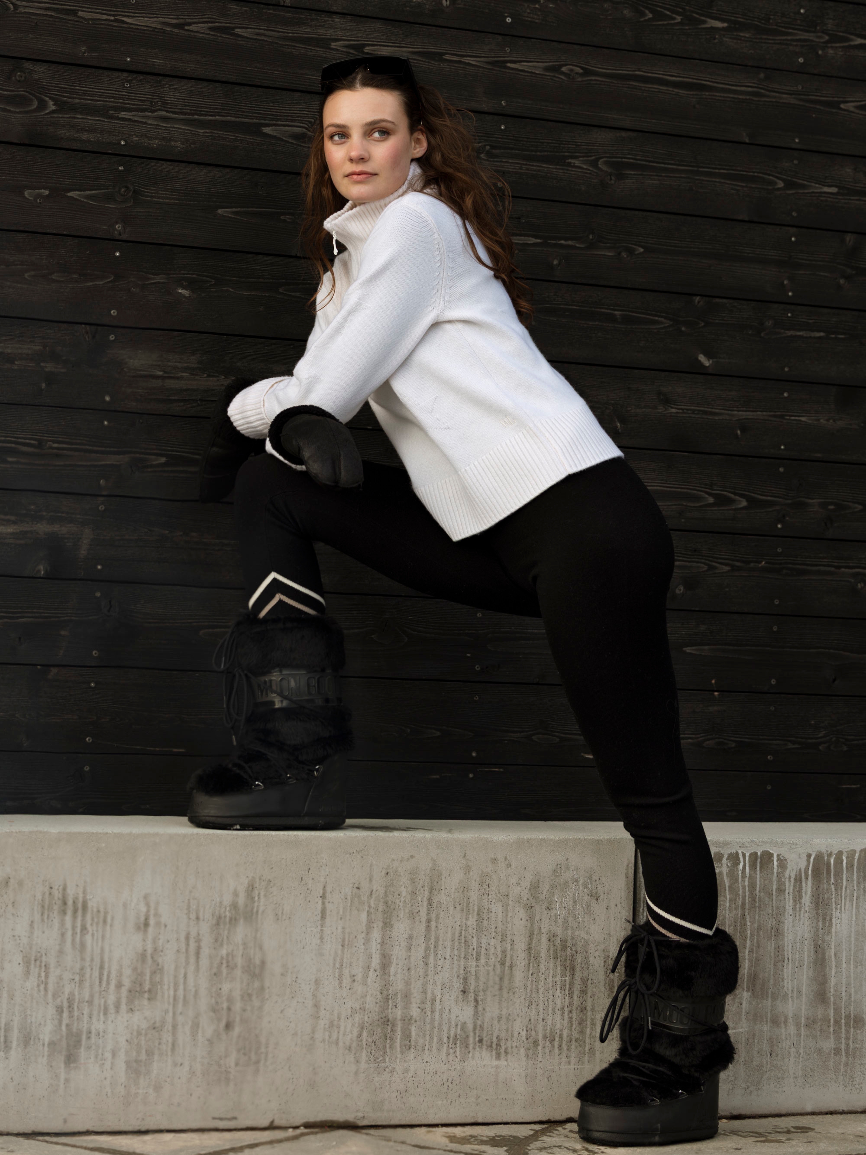 Sørtoppen Kashmir Half-zip genser  Snow White