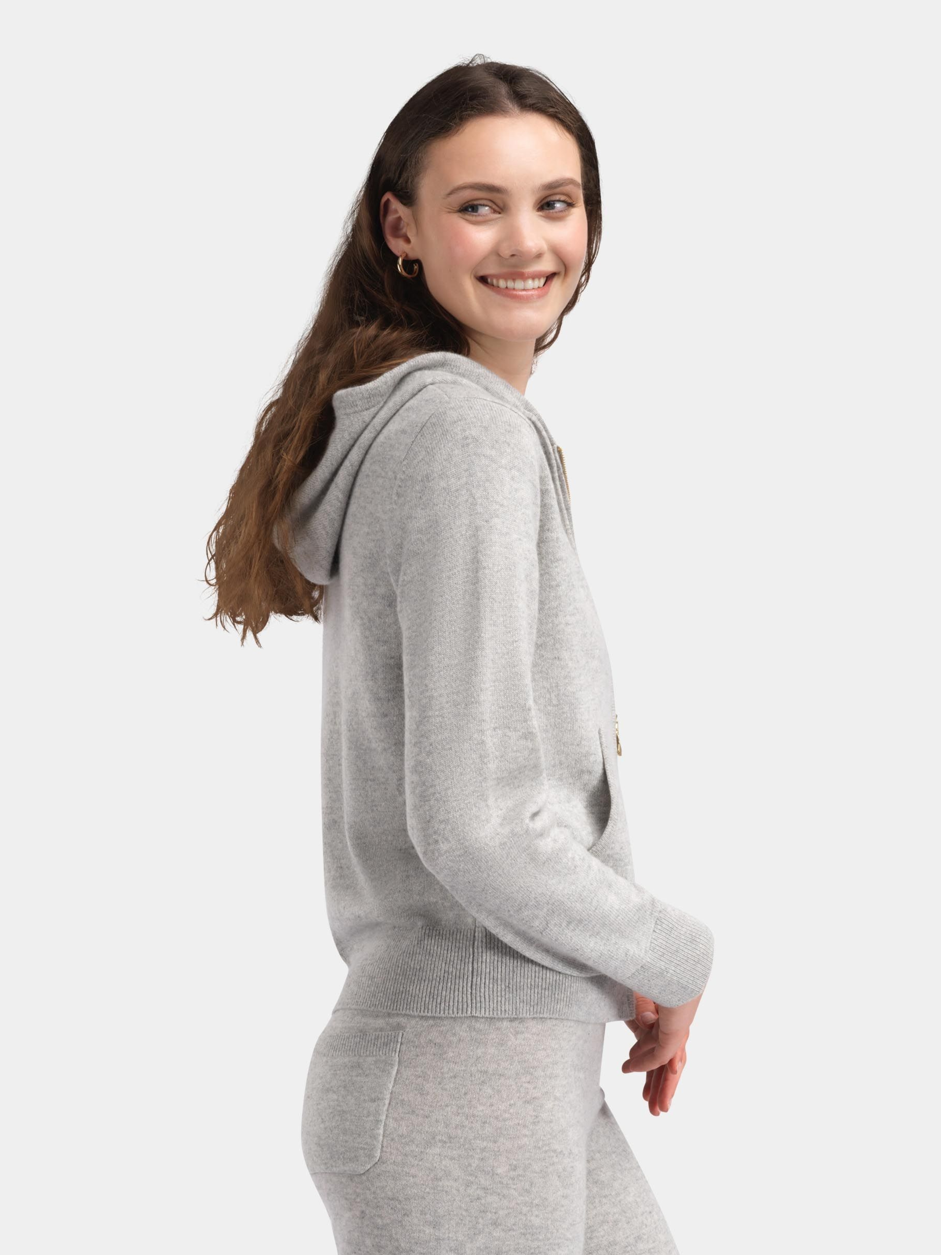 Stortoppen Kashmir Hettejakke Grey Melange