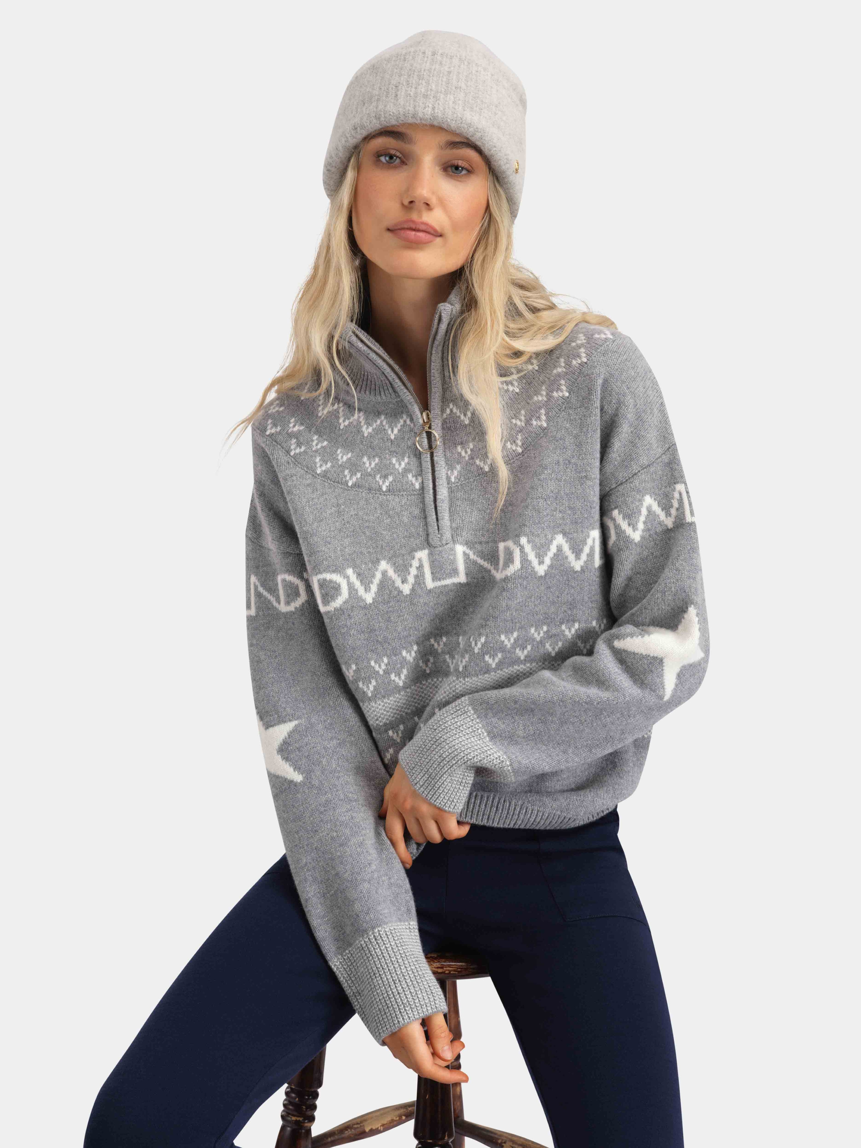 Veslepiggen Strikkegenser Light Grey Melange