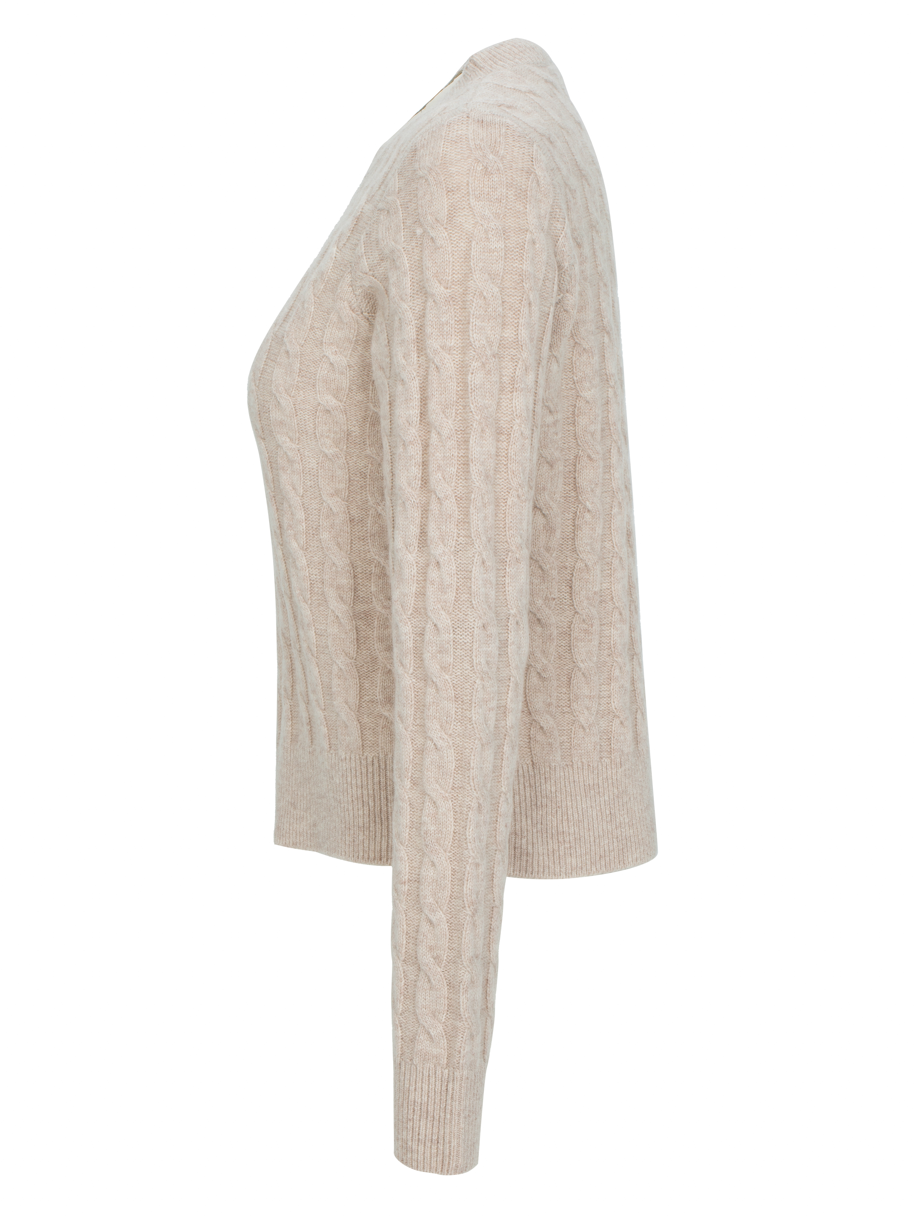 Vesttoppen Kabelstrikket genser Sand Melange