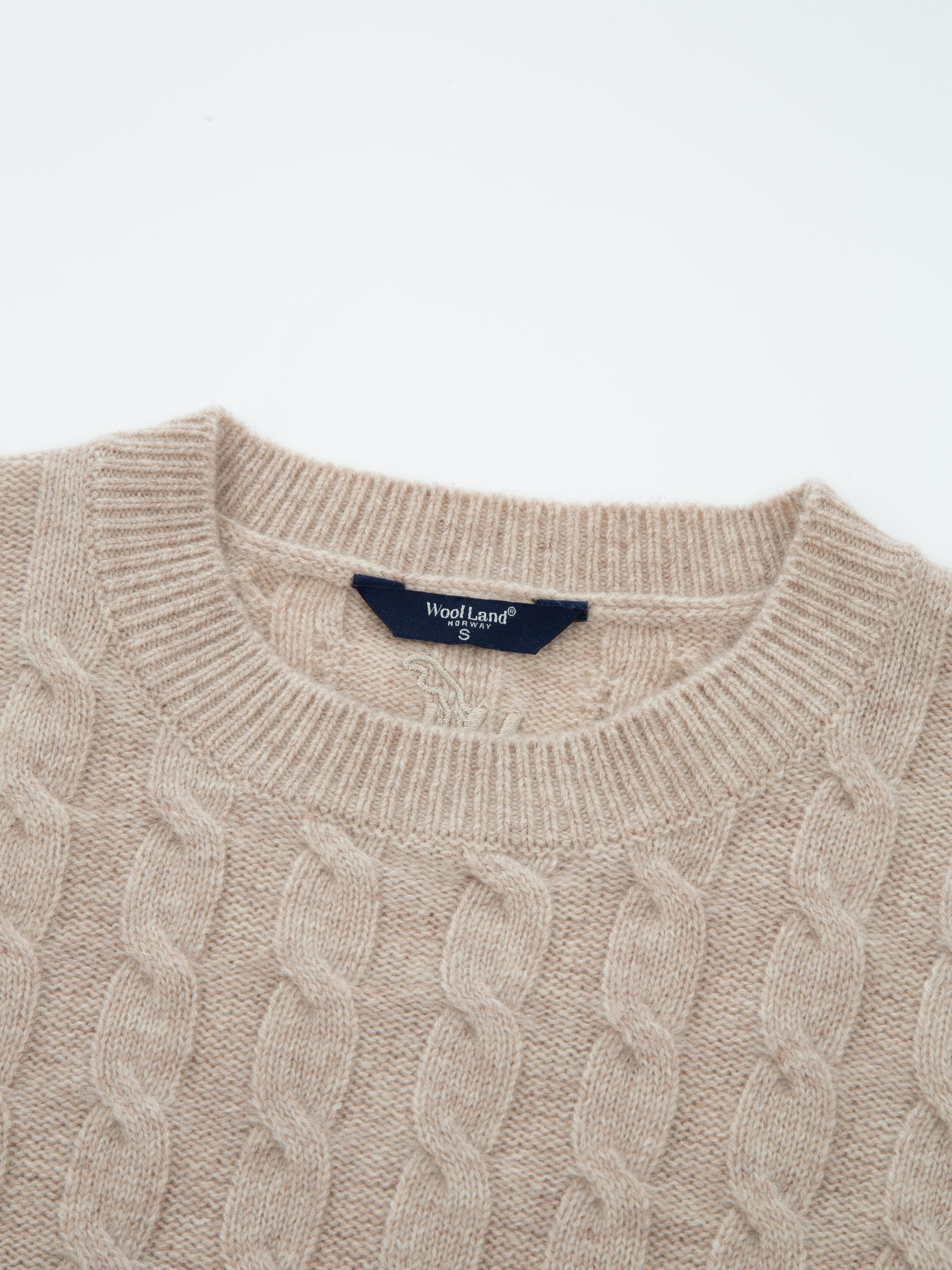 Vesttoppen Kabelstrikket genser Sand Melange