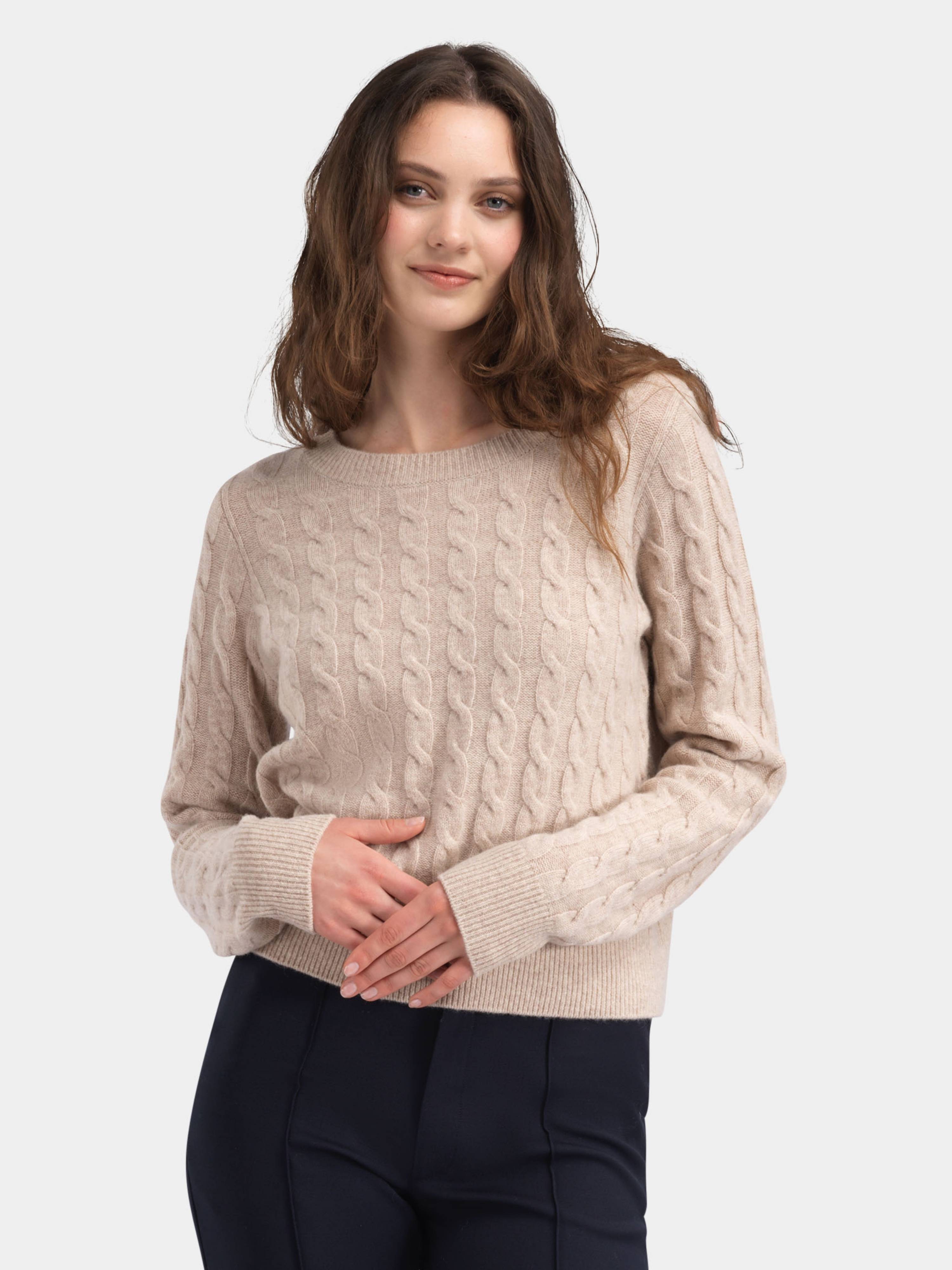 Vesttoppen Kabelstrikket genser Sand Melange