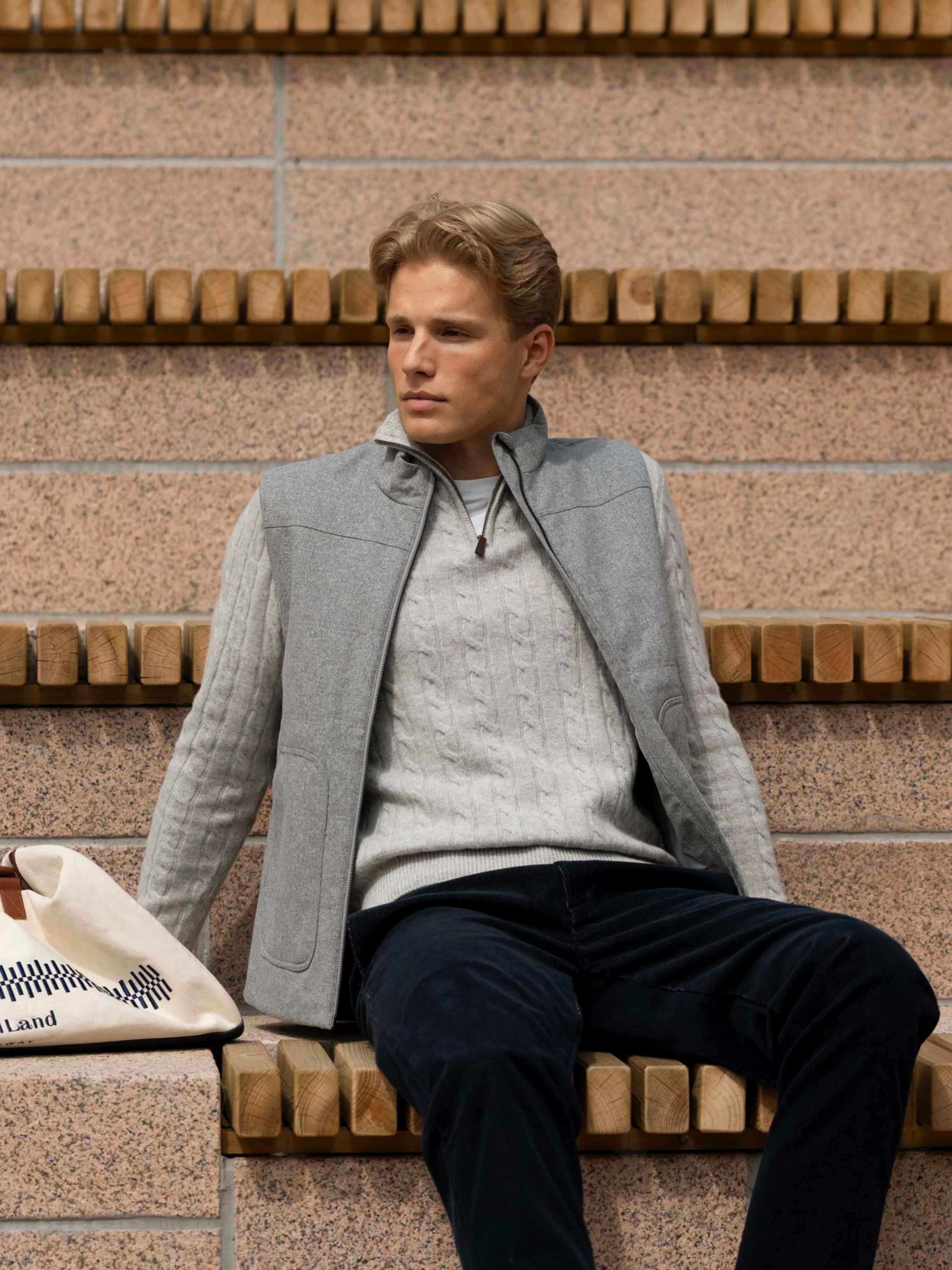 Numedalsvågen Kashmir genser  Grey Melange