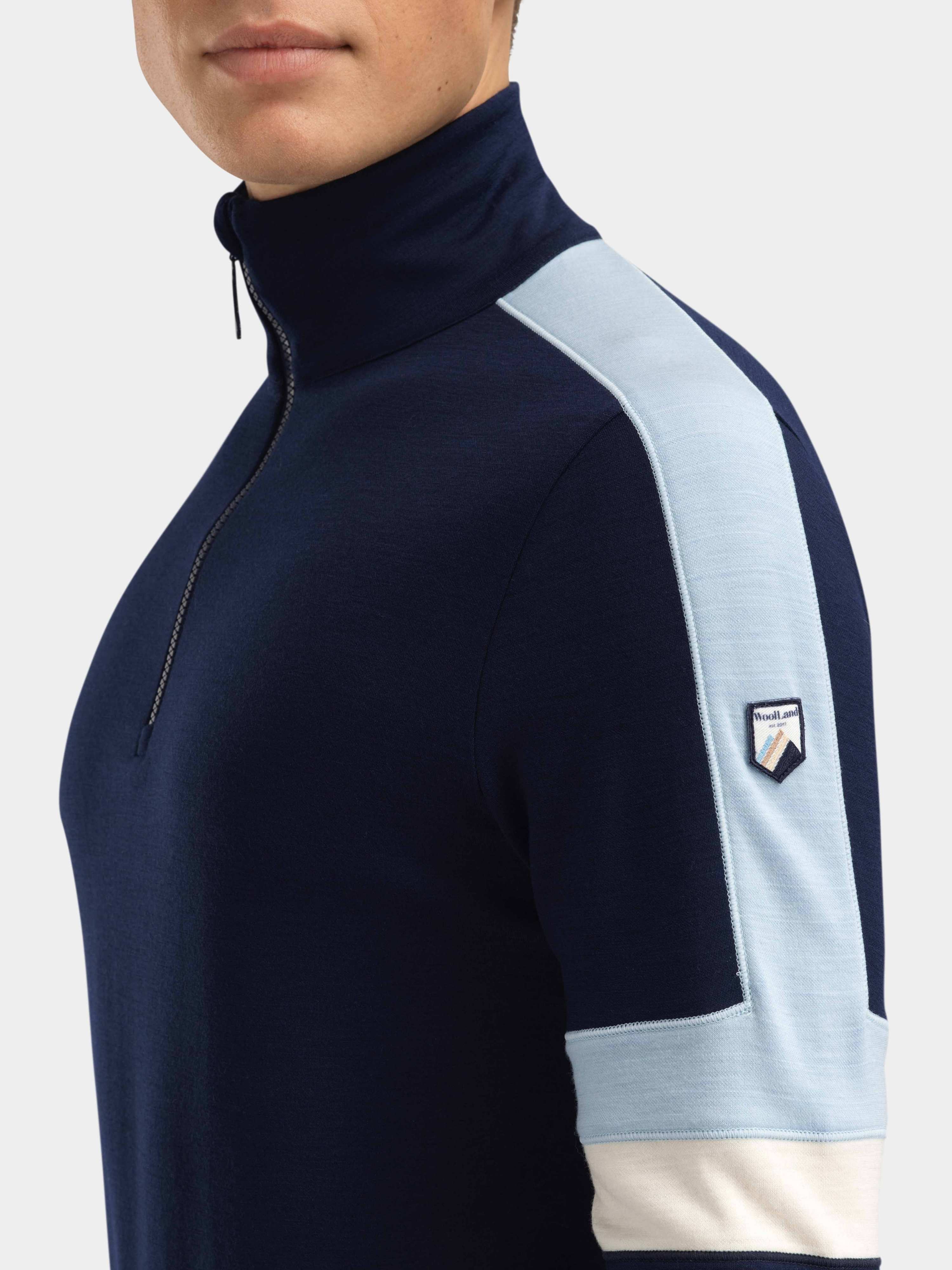 Rauland Half-zip Ulltrøye Blue Ink / Snow White